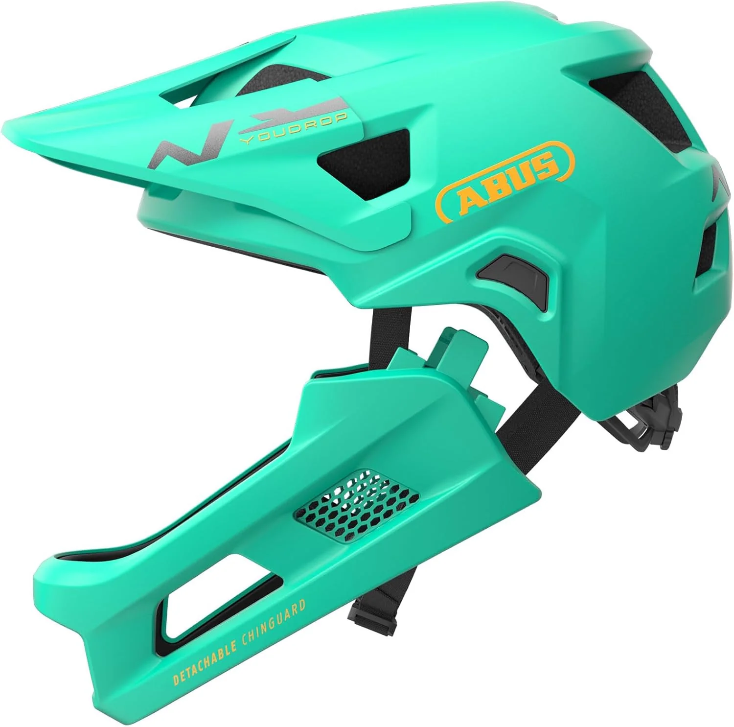Abus YouDrop FF Full Face Junior MTB Cycling Helmet - Sage Green - Image 5