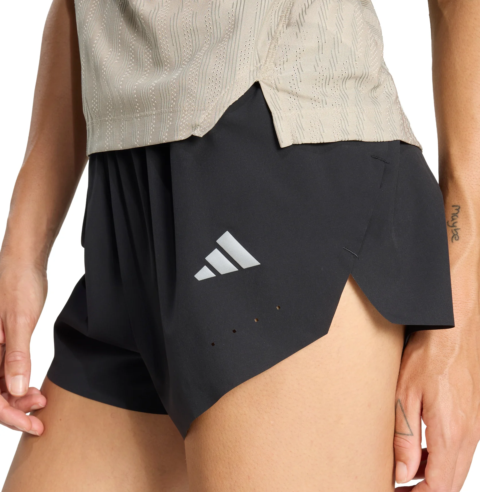 adidas Adi365 ClimaCool + 2 Pocket 3 Inch Womens Running Shorts - Black - Image 3