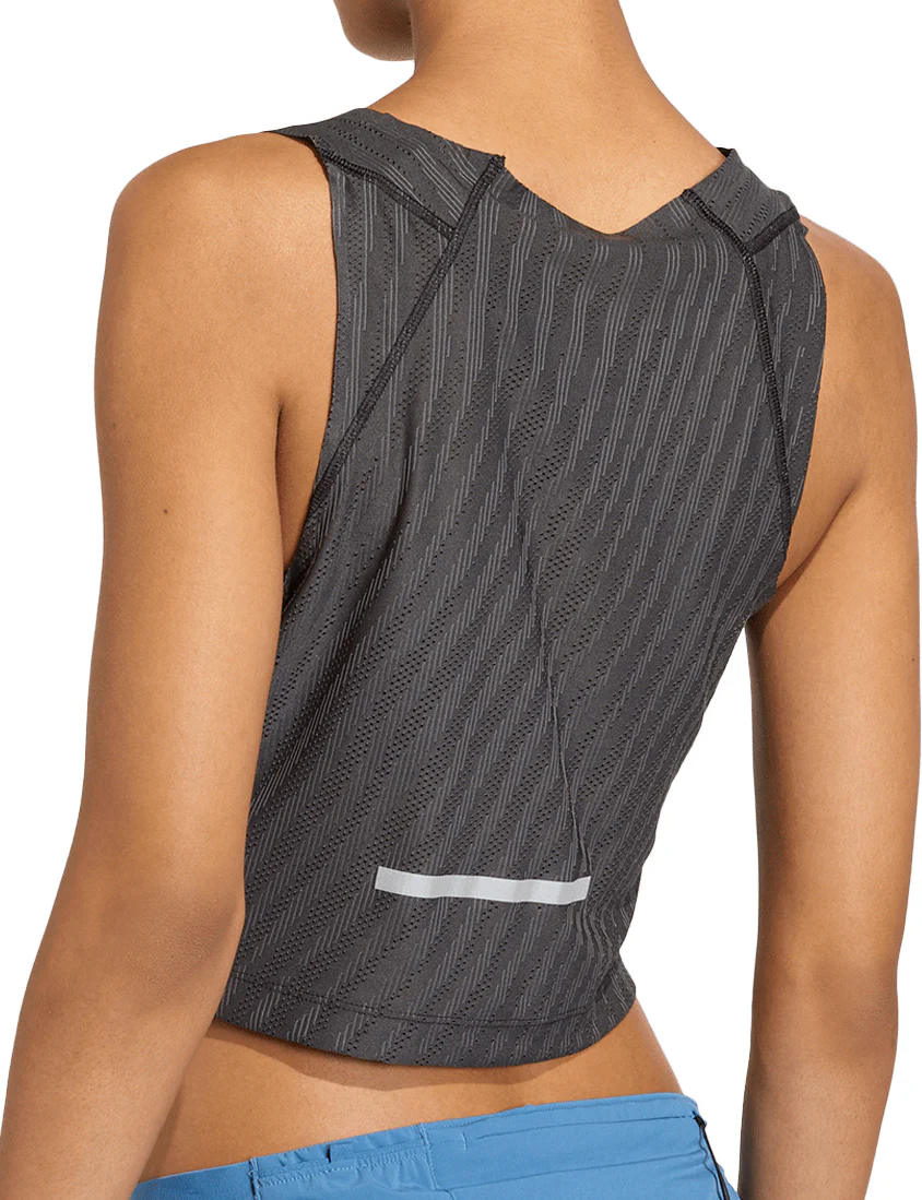 adidas Adi365 ClimaCool+ Engineered Womens Running Crop Top - Black - Image 2
