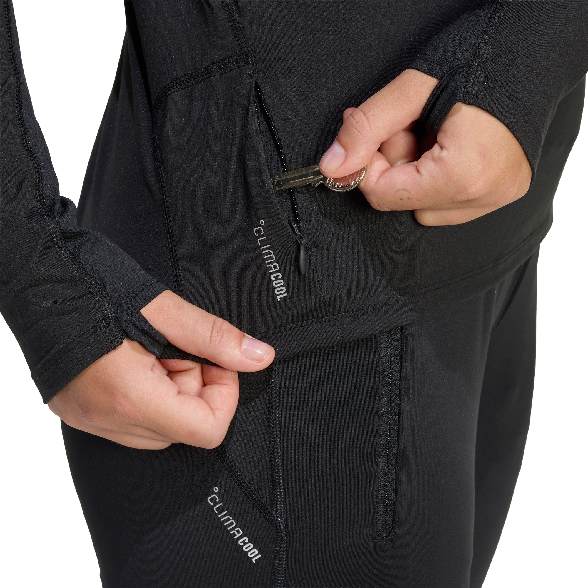 adidas Adi365 Iconic Half Zip Long Sleeve Womens Running Top - Black - Image 4