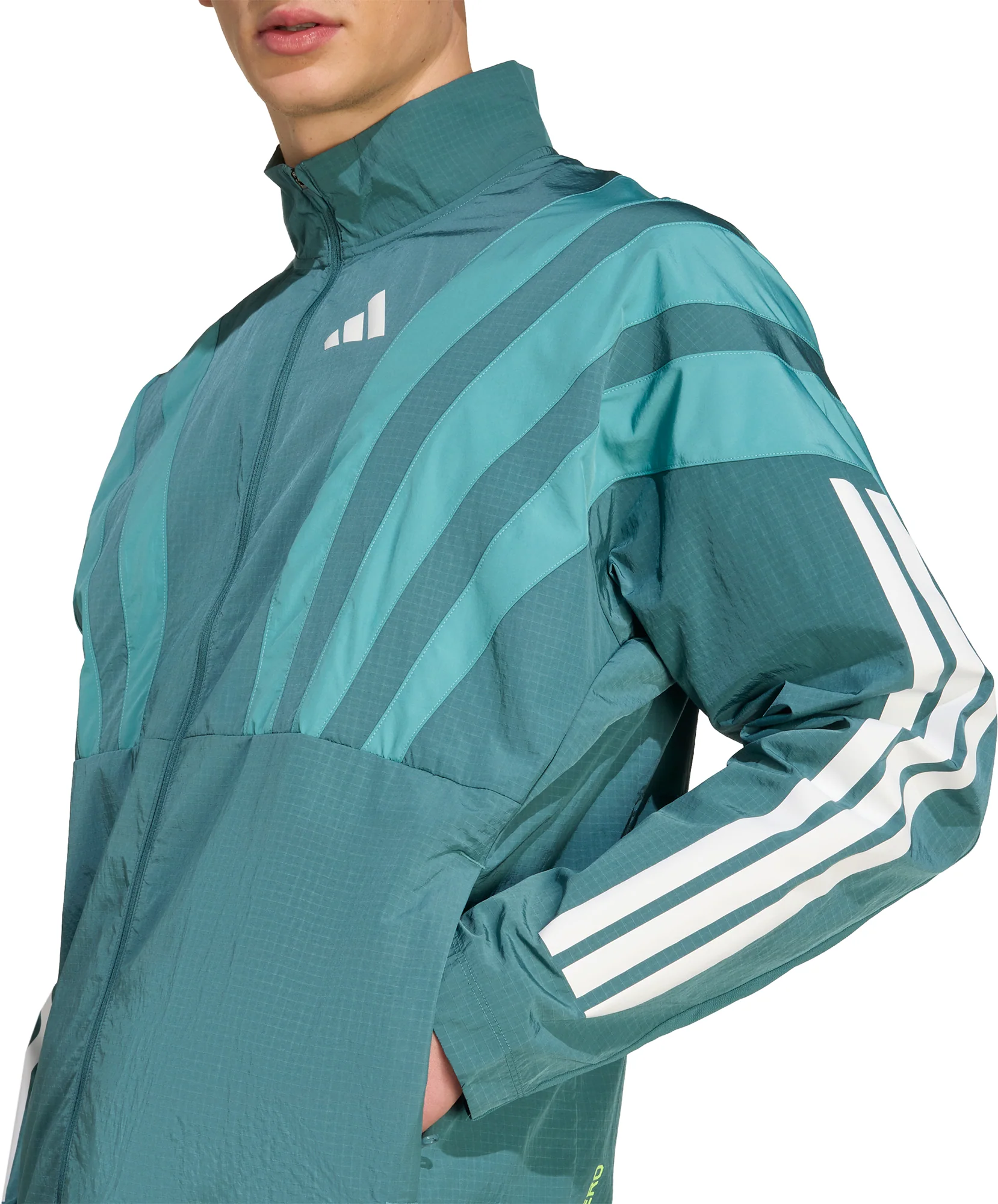 adidas Adizero Archive Mens Running Jacket - Green - Image 3