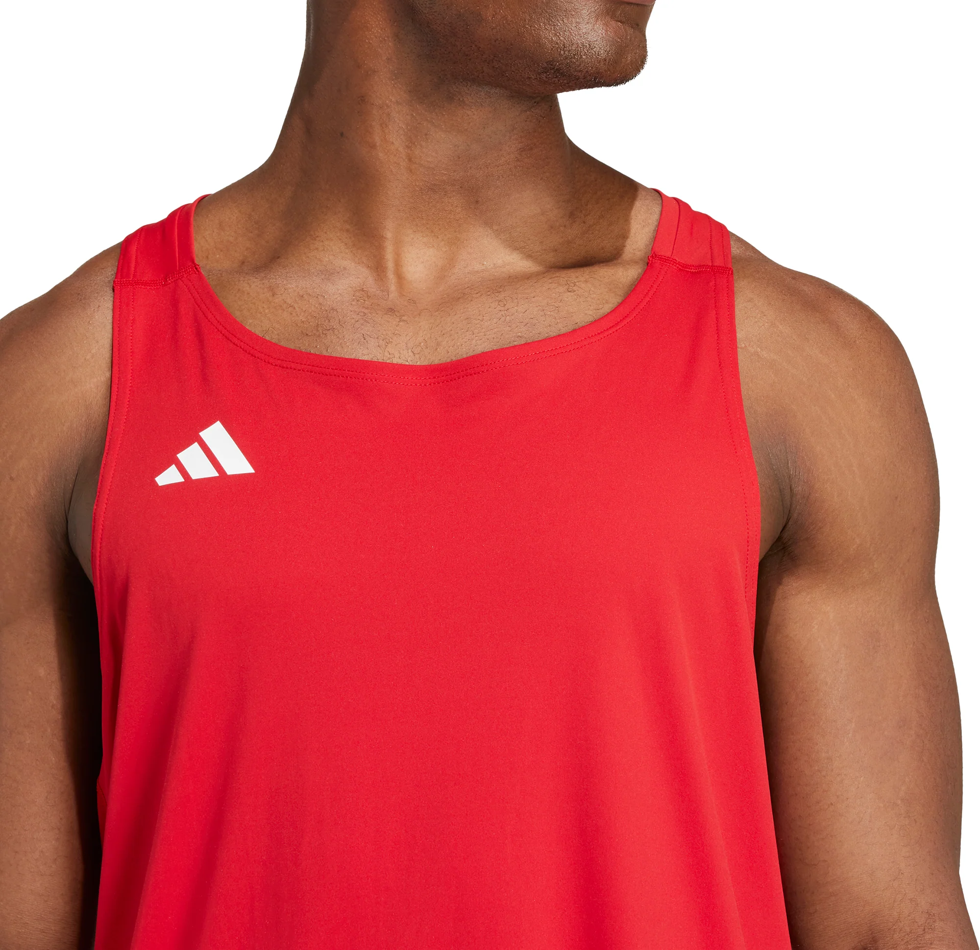 adidas Adizero Essentials Mens Running Vest - Red - Image 4
