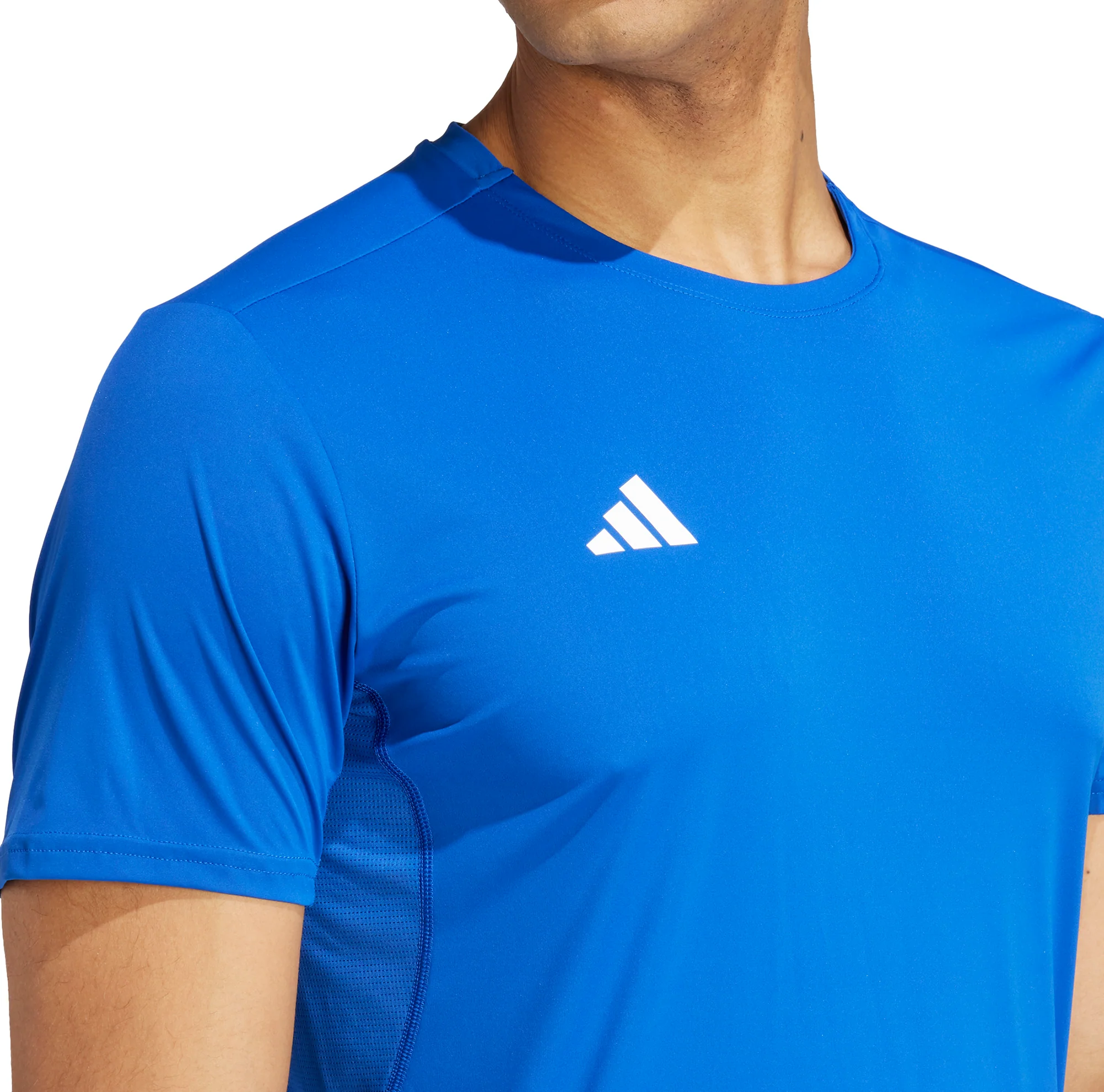 adidas Adizero Essentials Short Sleeve Mens Running Top - Blue - Image 3