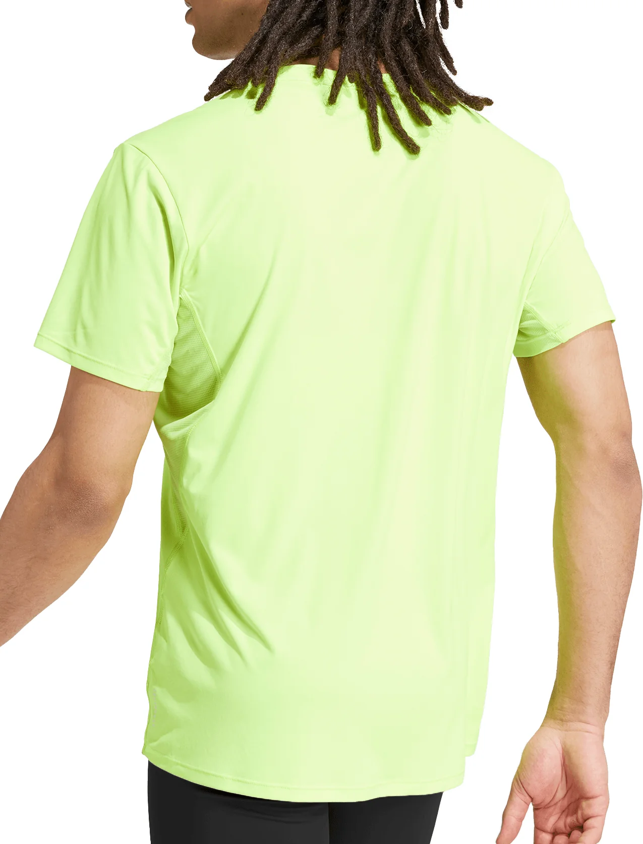 adidas Adizero Essentials Short Sleeve Mens Running Top - Yellow - Image 2