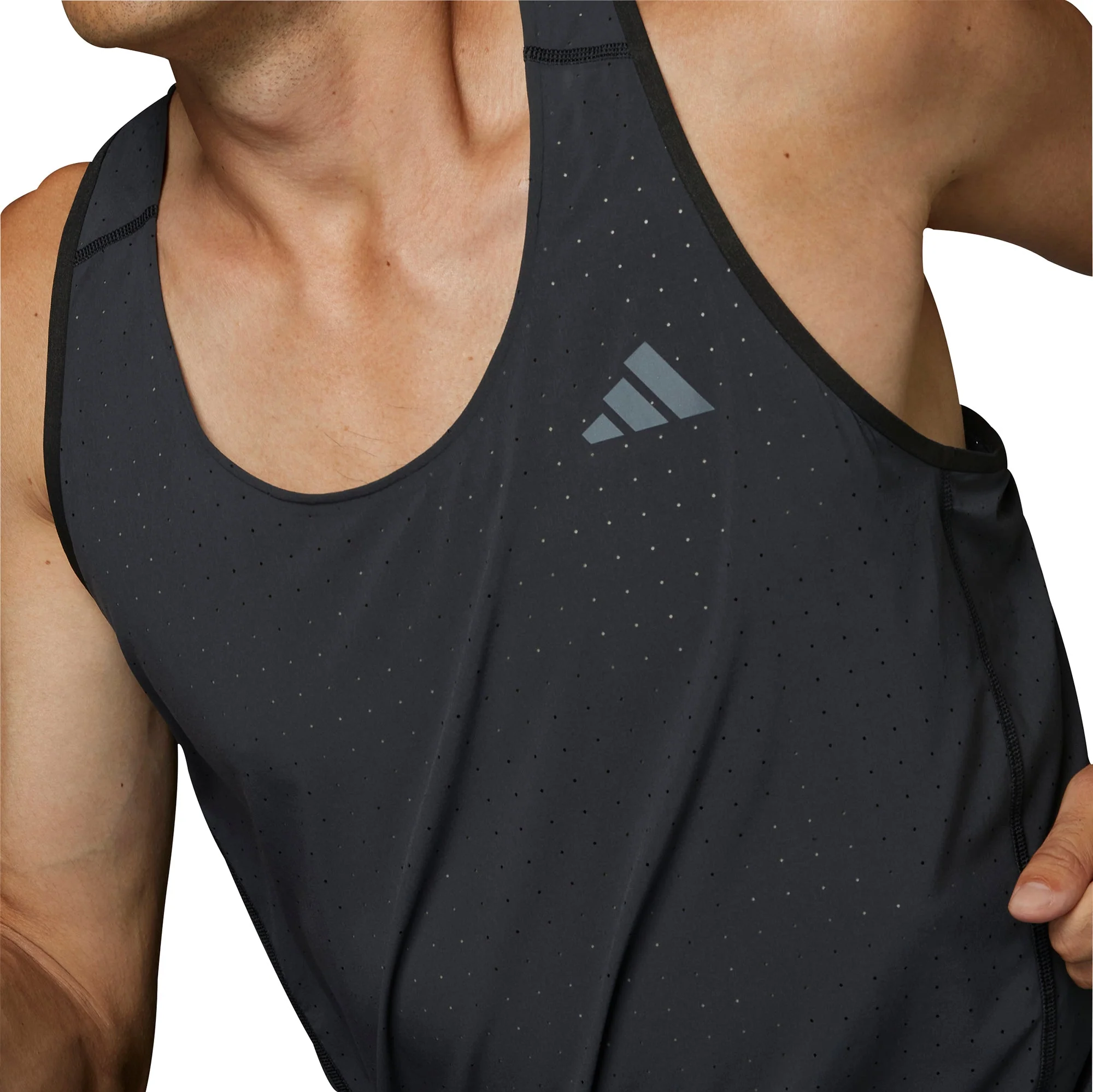 adidas Adizero Mens Running Vest - Black - Image 4