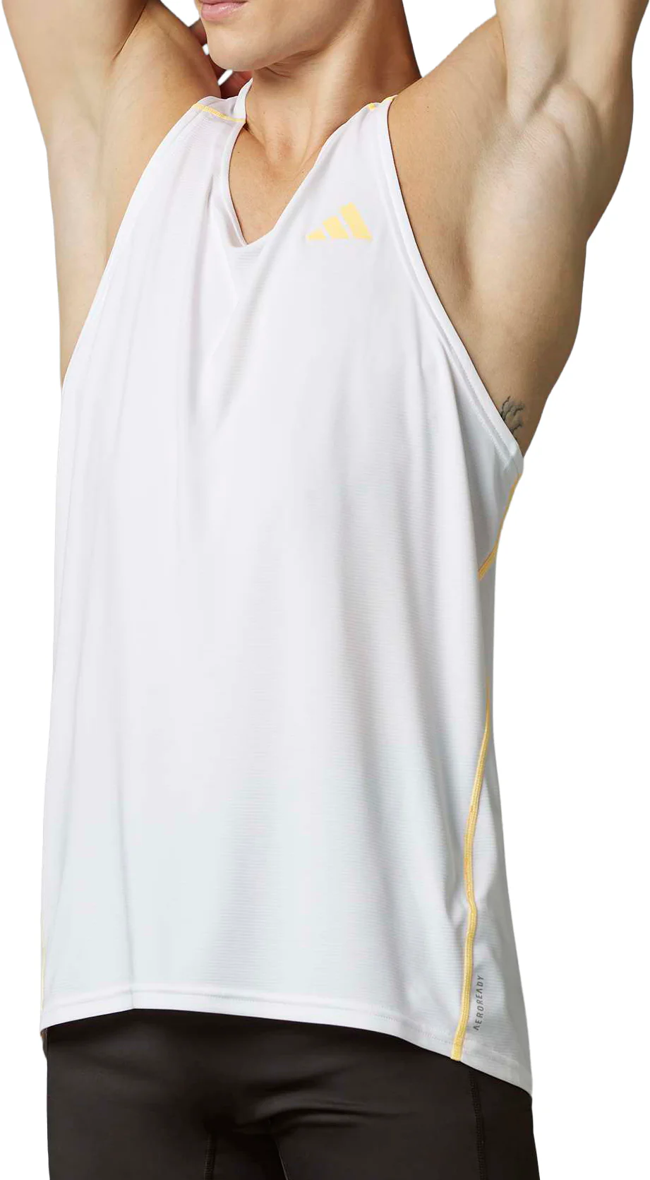 adidas Adizero Mens Running Vest - White - Image 3