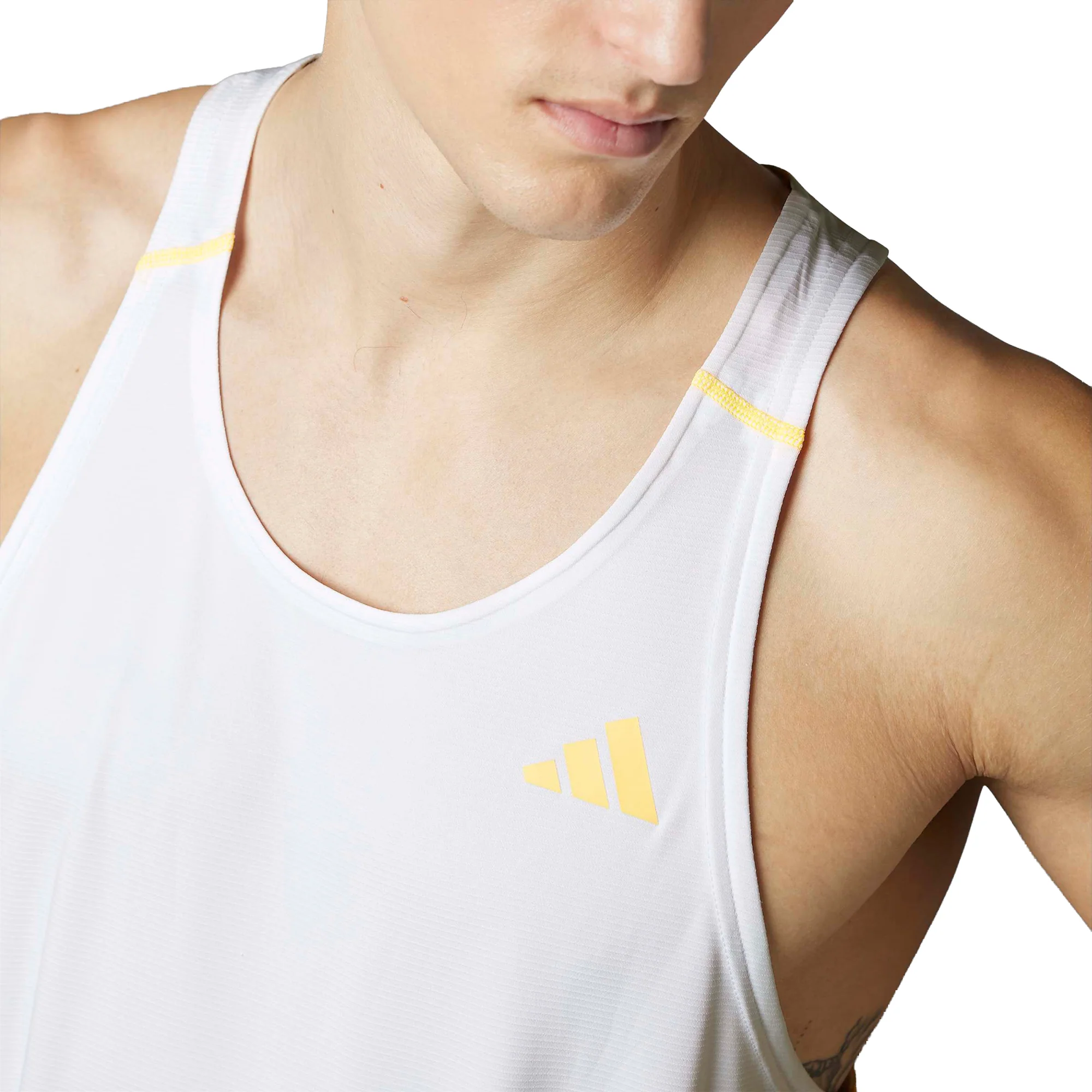 adidas Adizero Mens Running Vest - White - Image 5
