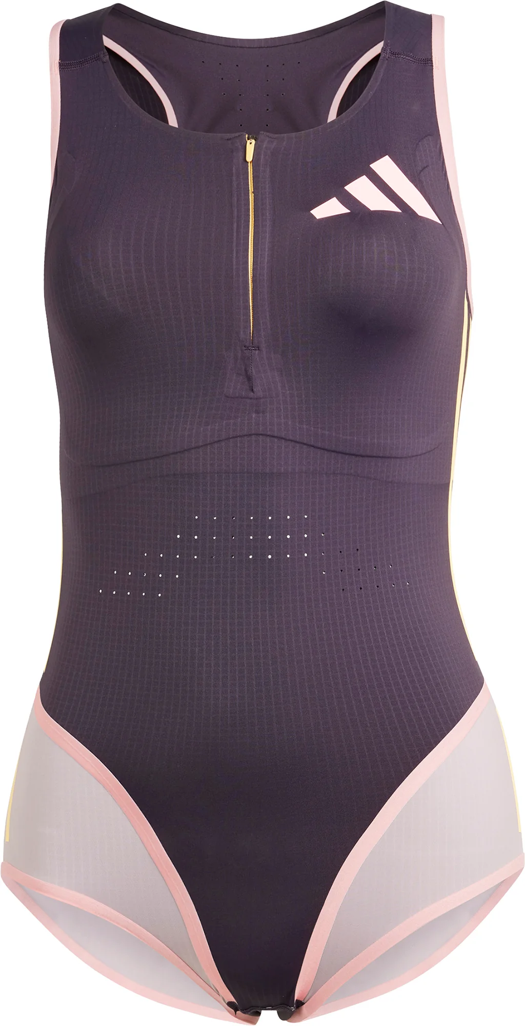 adidas Adizero Promo Sleeveless Womens Running Leotard - Purple - Image 5