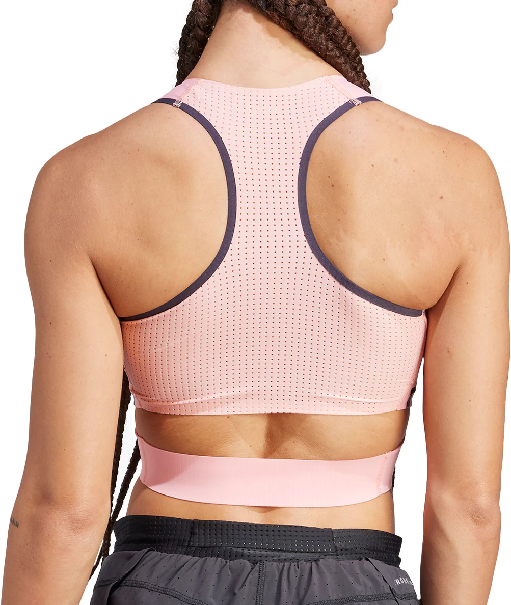 adidas Adizero Promo Womens Running Crop Top - Pink - Image 2