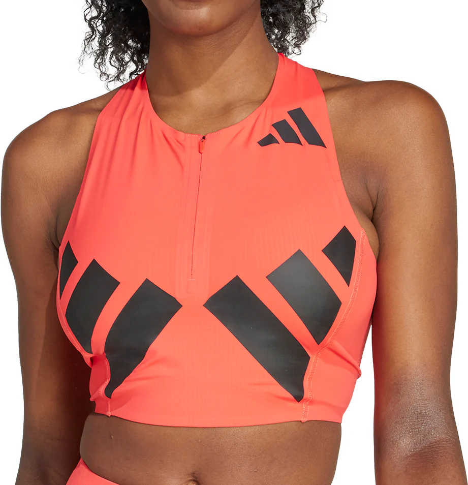 adidas Adizero Road To Records Womens Running Crop Top - Red