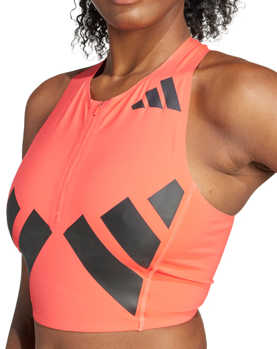 adidas Adizero Road To Records Womens Running Crop Top - Red - Image 3