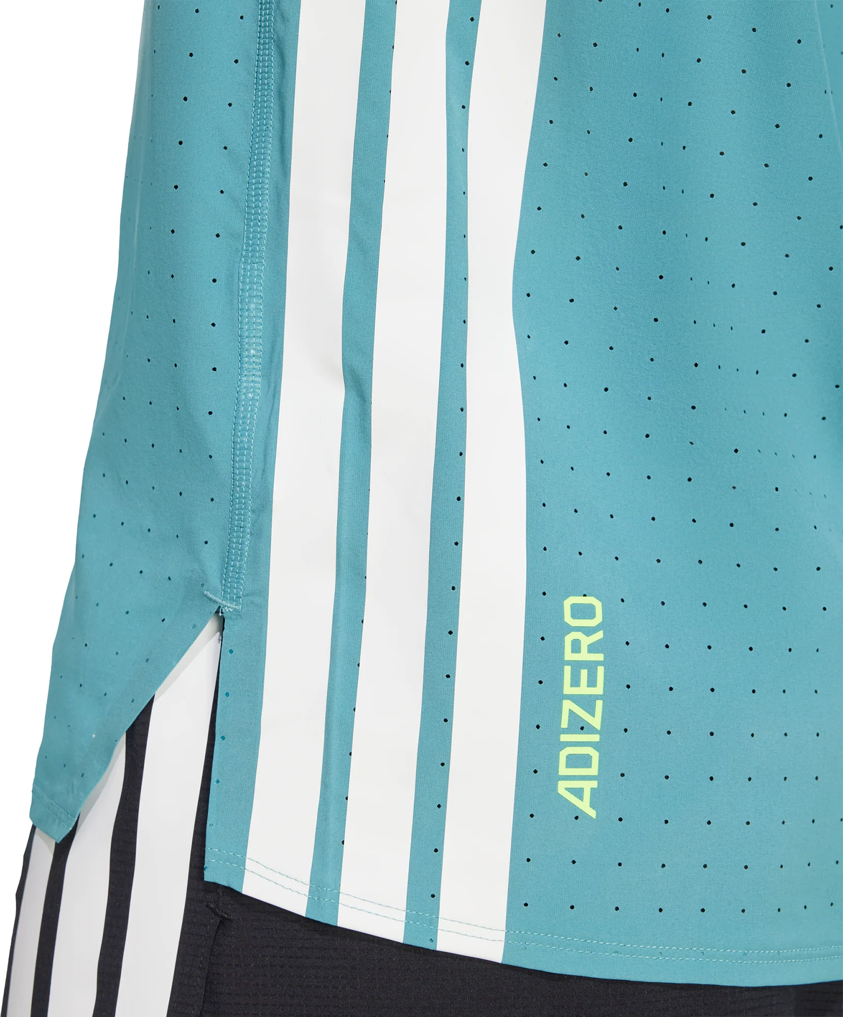 adidas Adizero Short Sleeve Mens Running Top - Green - Image 3