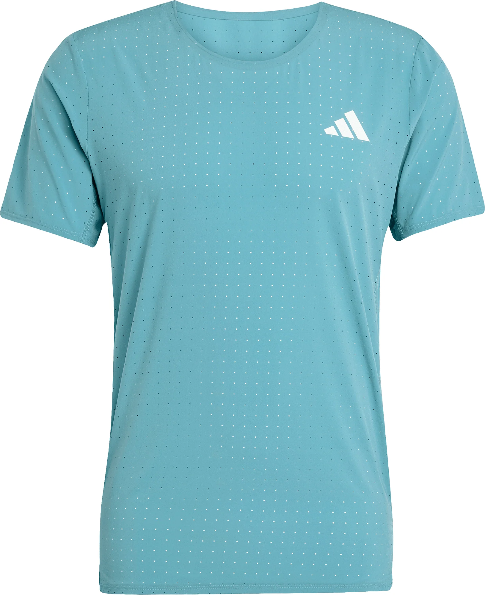 adidas Adizero Short Sleeve Mens Running Top - Green - Image 5