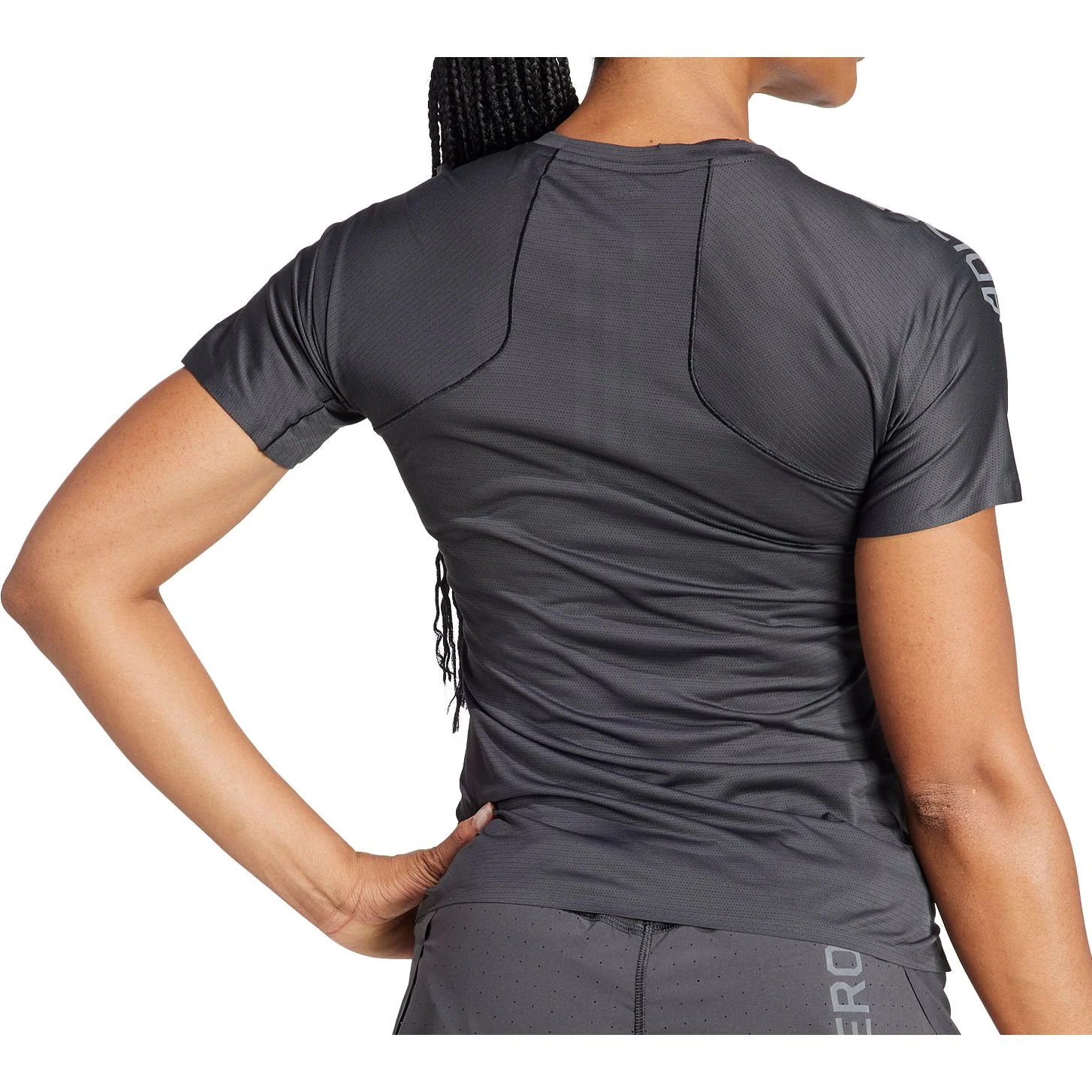 adidas Adizero Short Sleeve Womens Running Top - Black - Image 2