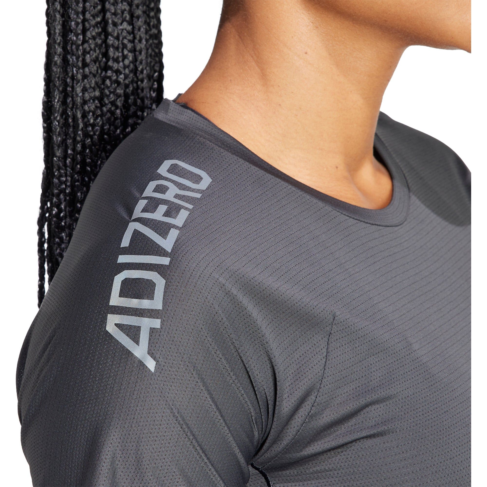 adidas Adizero Short Sleeve Womens Running Top - Black - Image 4
