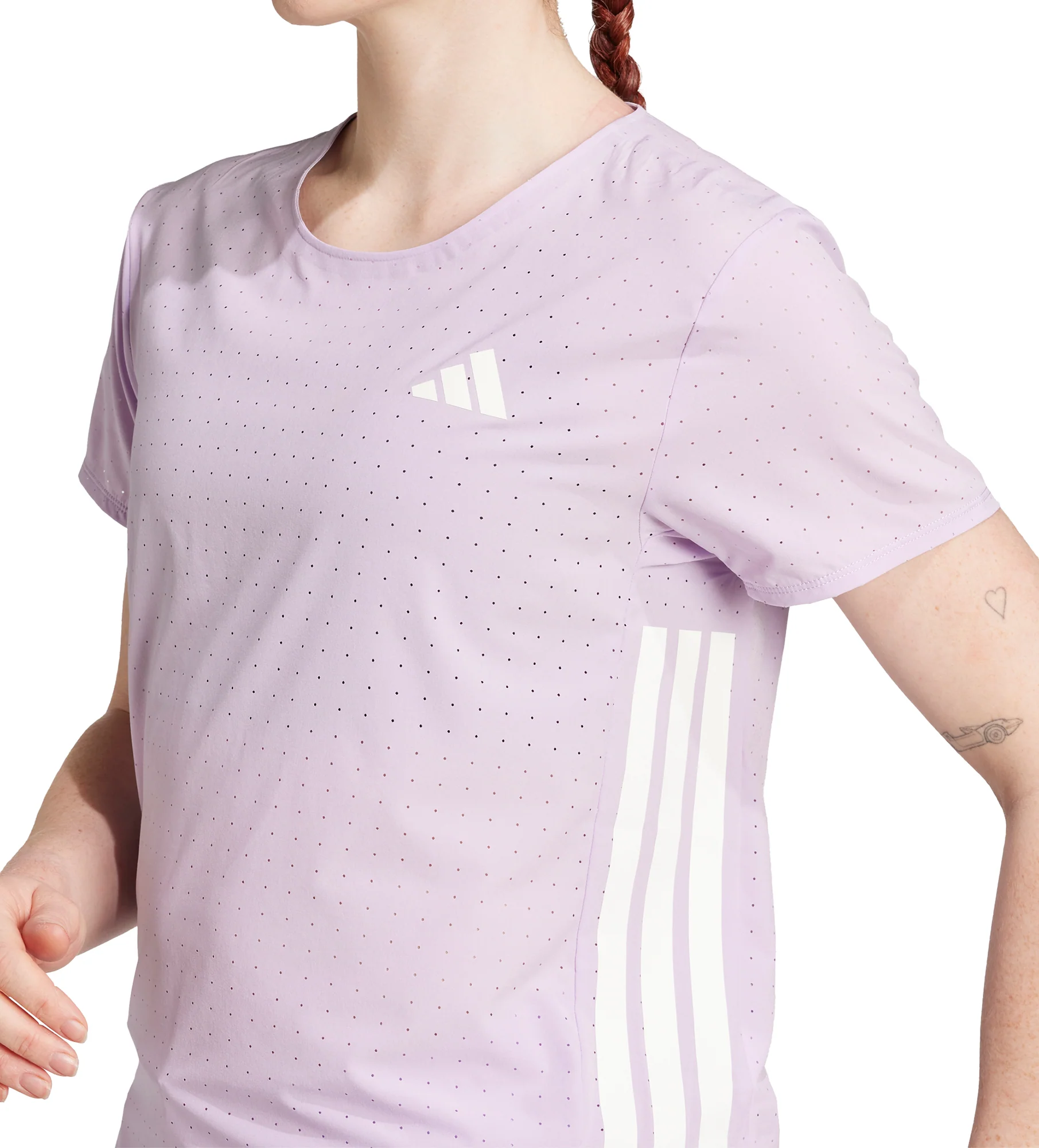 adidas Adizero Short Sleeve Womens Running Top - Purple - Image 3