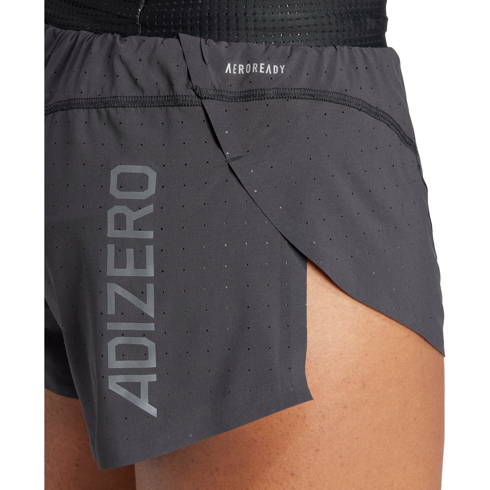 adidas Adizero Womens Split Running Shorts - Black - Image 4