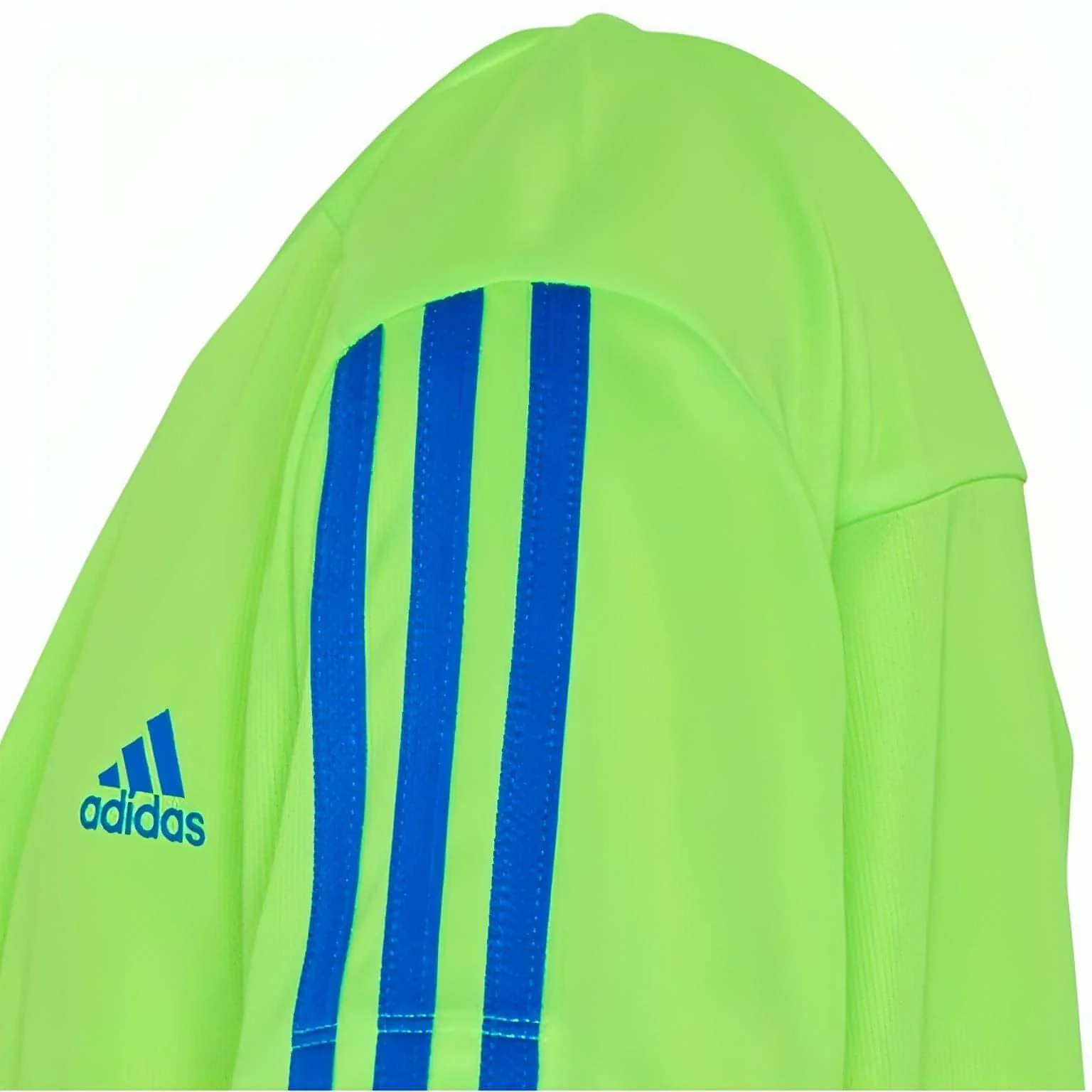 adidas AeroReady 3 Stripes Short Sleeve Mens Running Top - Green - Image 3