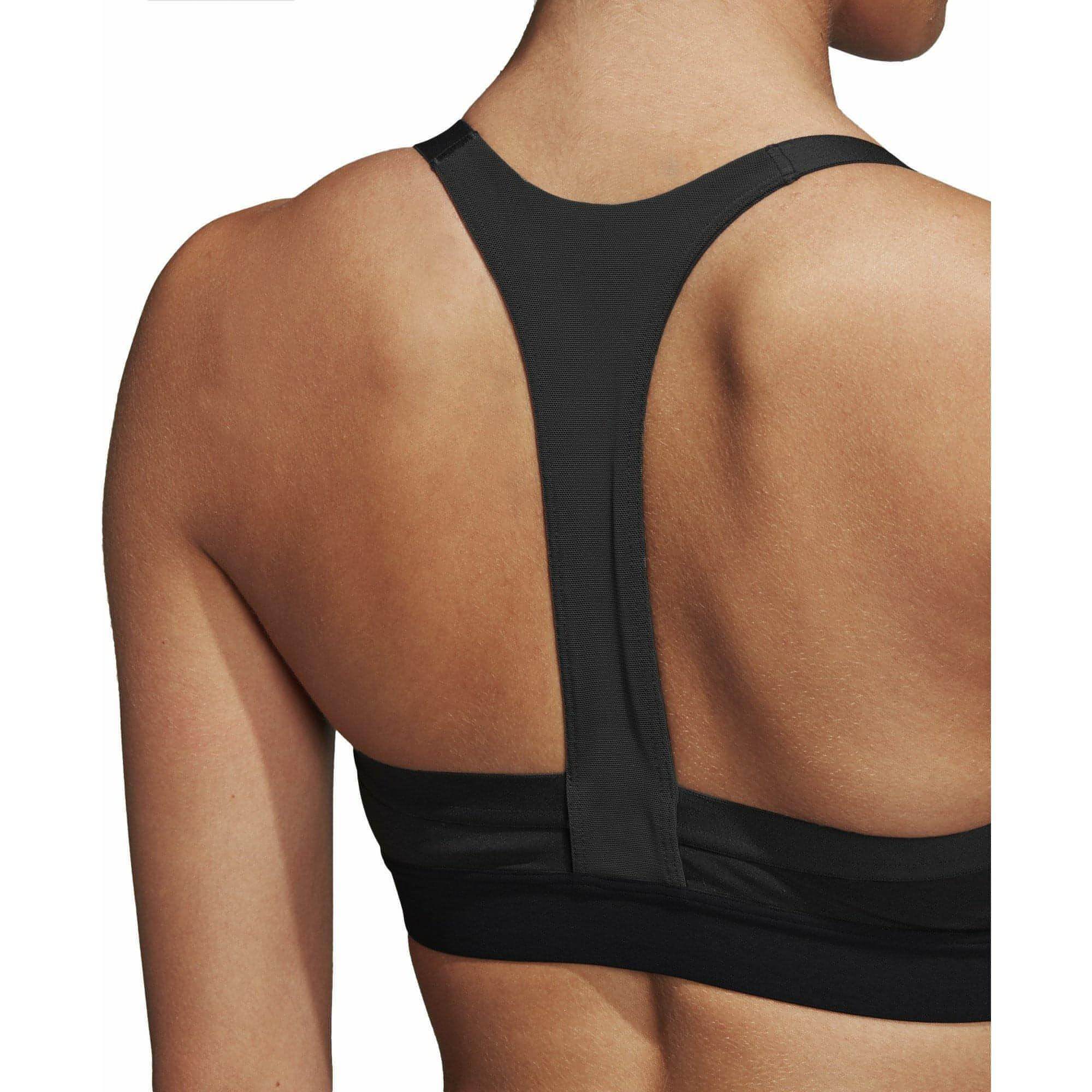 adidas All Me 3 Stripes Womens Sports Bra - Black - Image 4