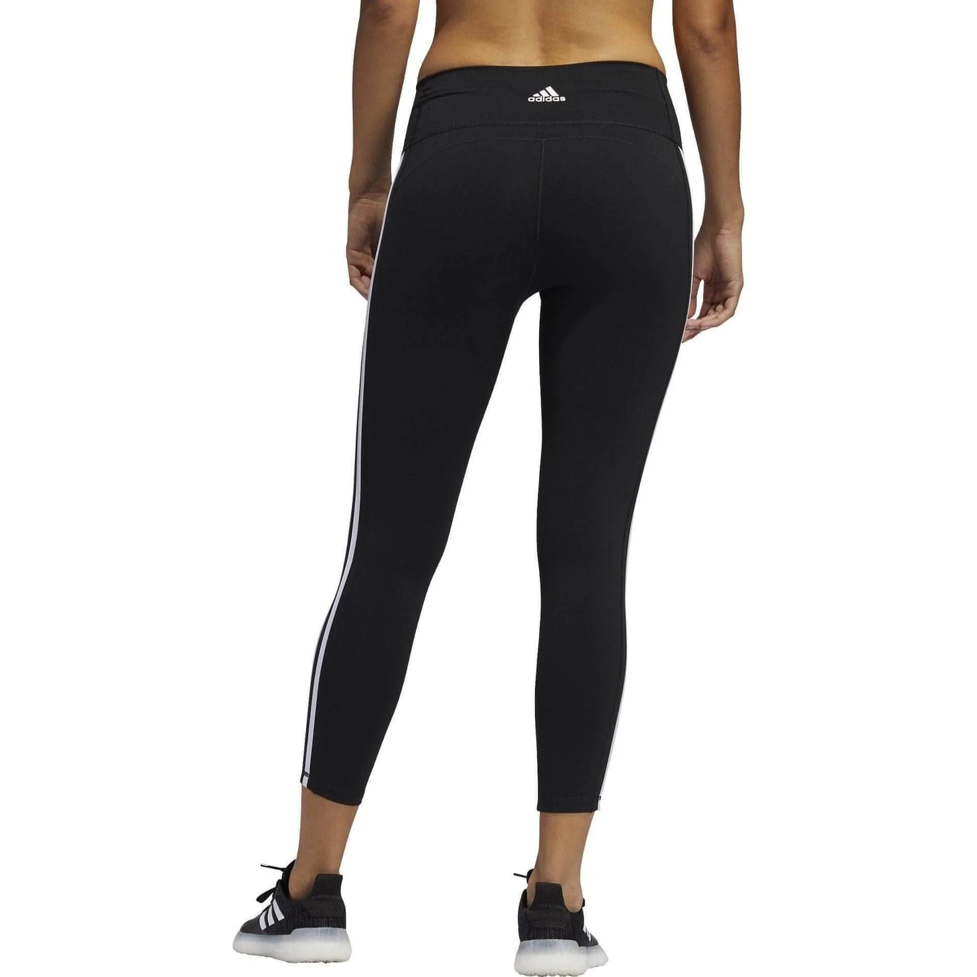 adidas Believe This 2.0 3 Stripes High Rise Womens 7/8 Training Tights - Black - Image 2