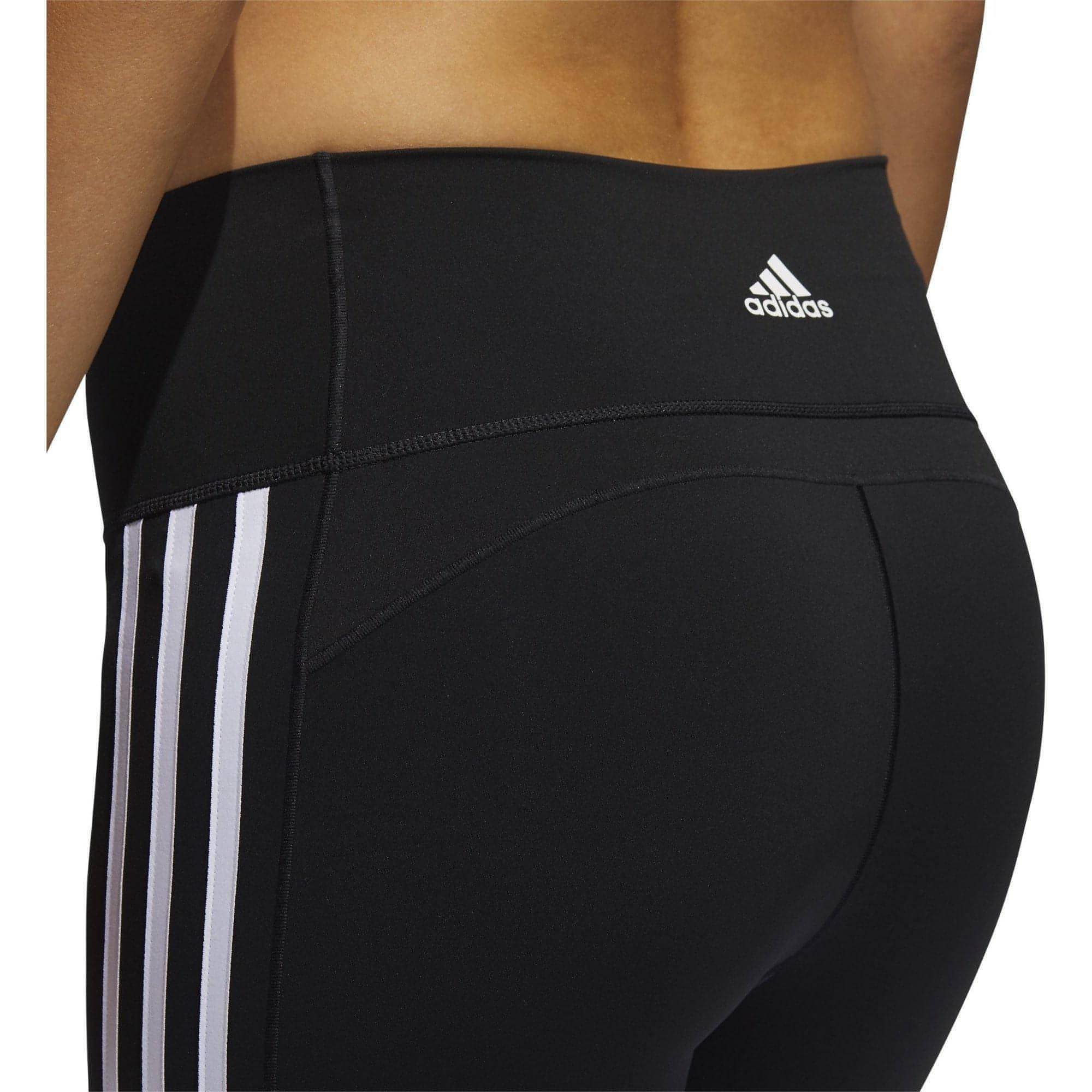 adidas Believe This 2.0 3 Stripes High Rise Womens 7/8 Training Tights - Black - Image 5