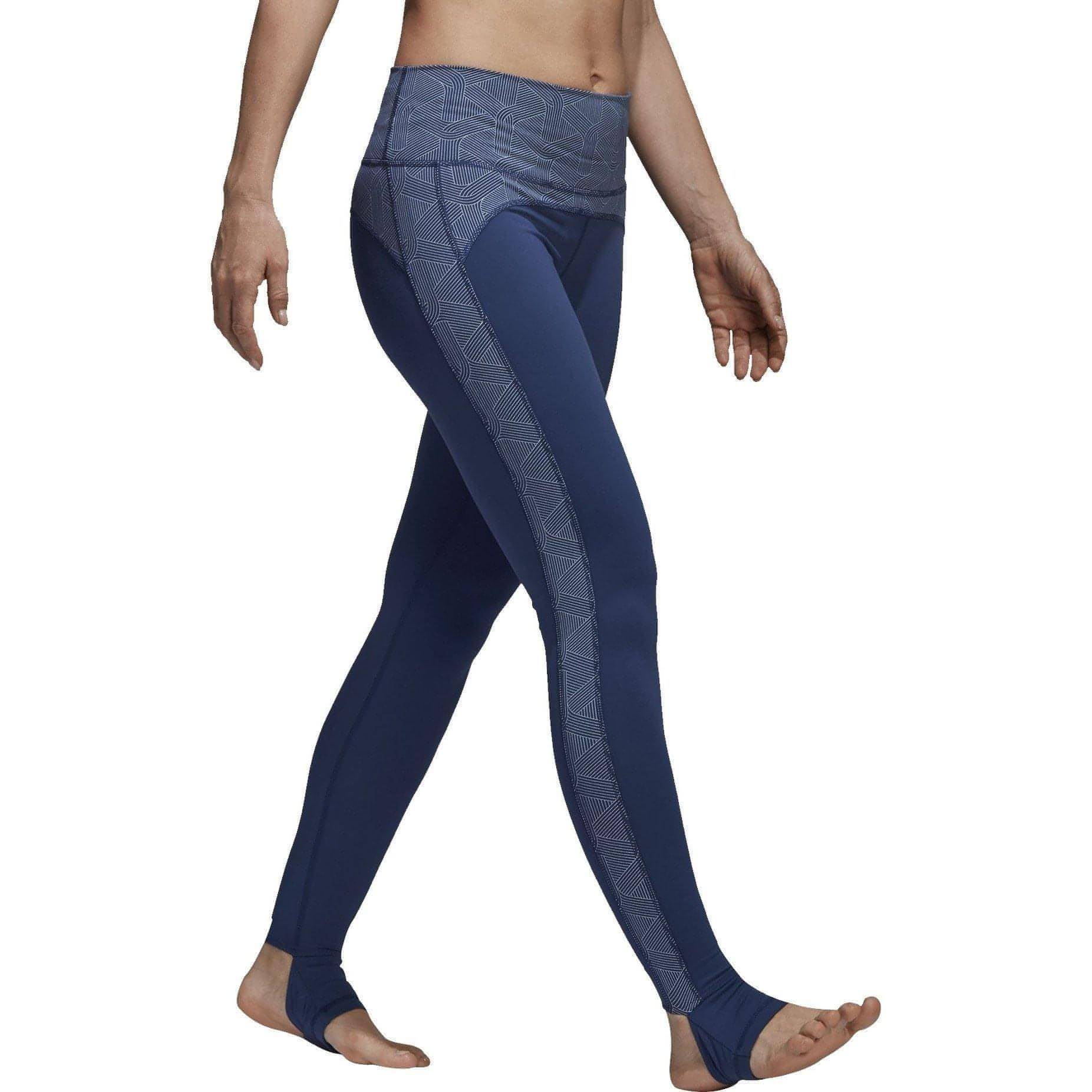 adidas Believe This High Rise Womens Long Yoga Tights - Blue - Image 4