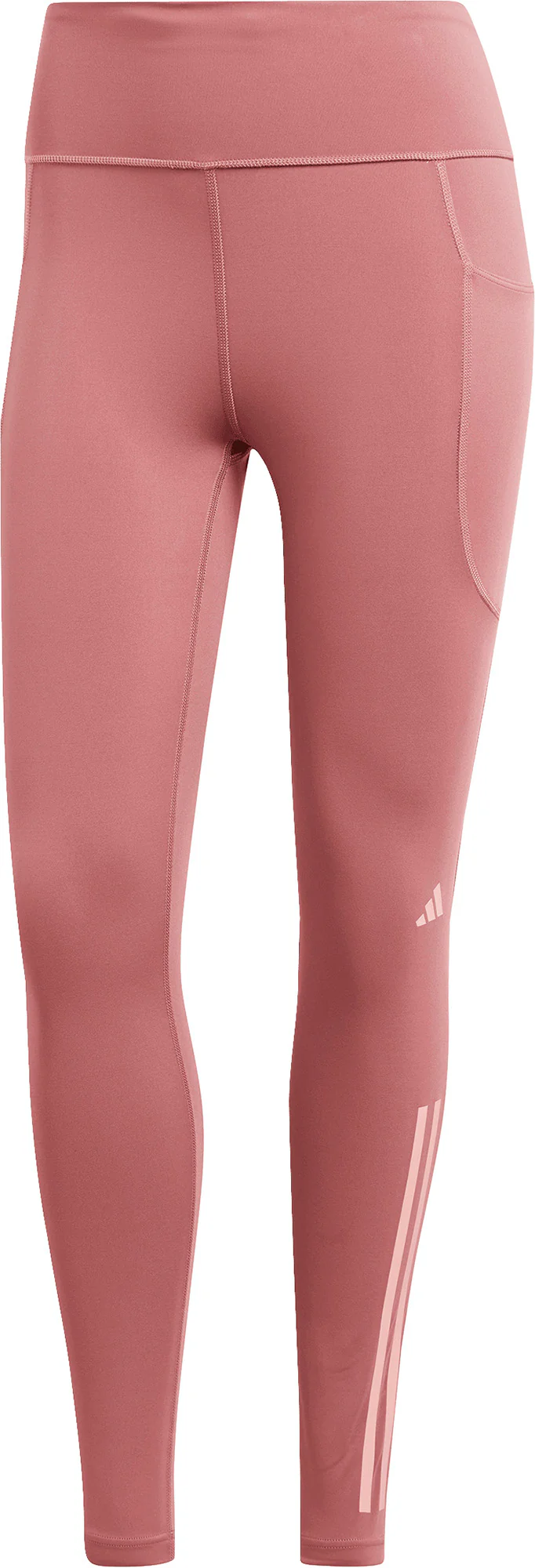 adidas DailyRun 3 Stripes Womens 7/8 Running Tights - Pink - Image 5