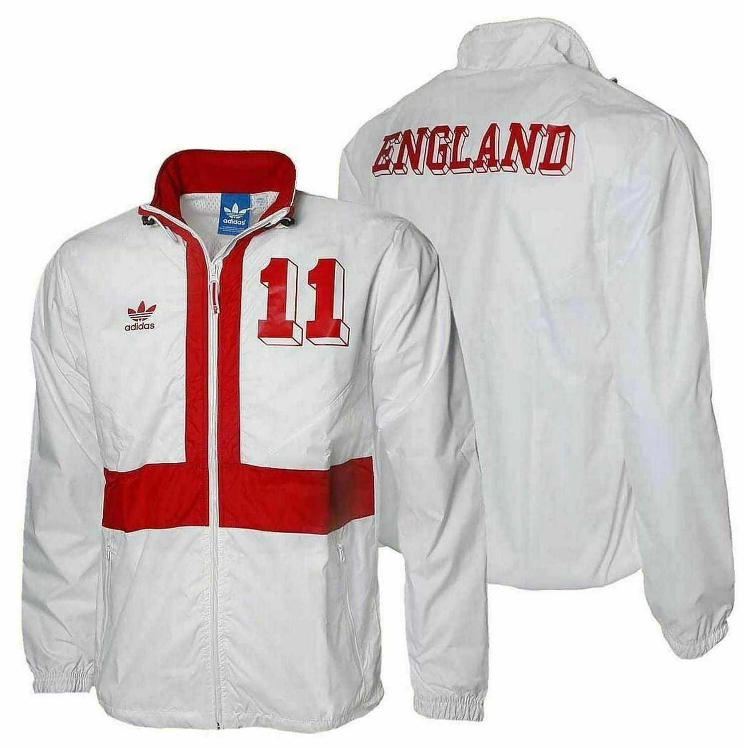 adidas England Colorado Mens Windbreaker Jacket - White - Image 2