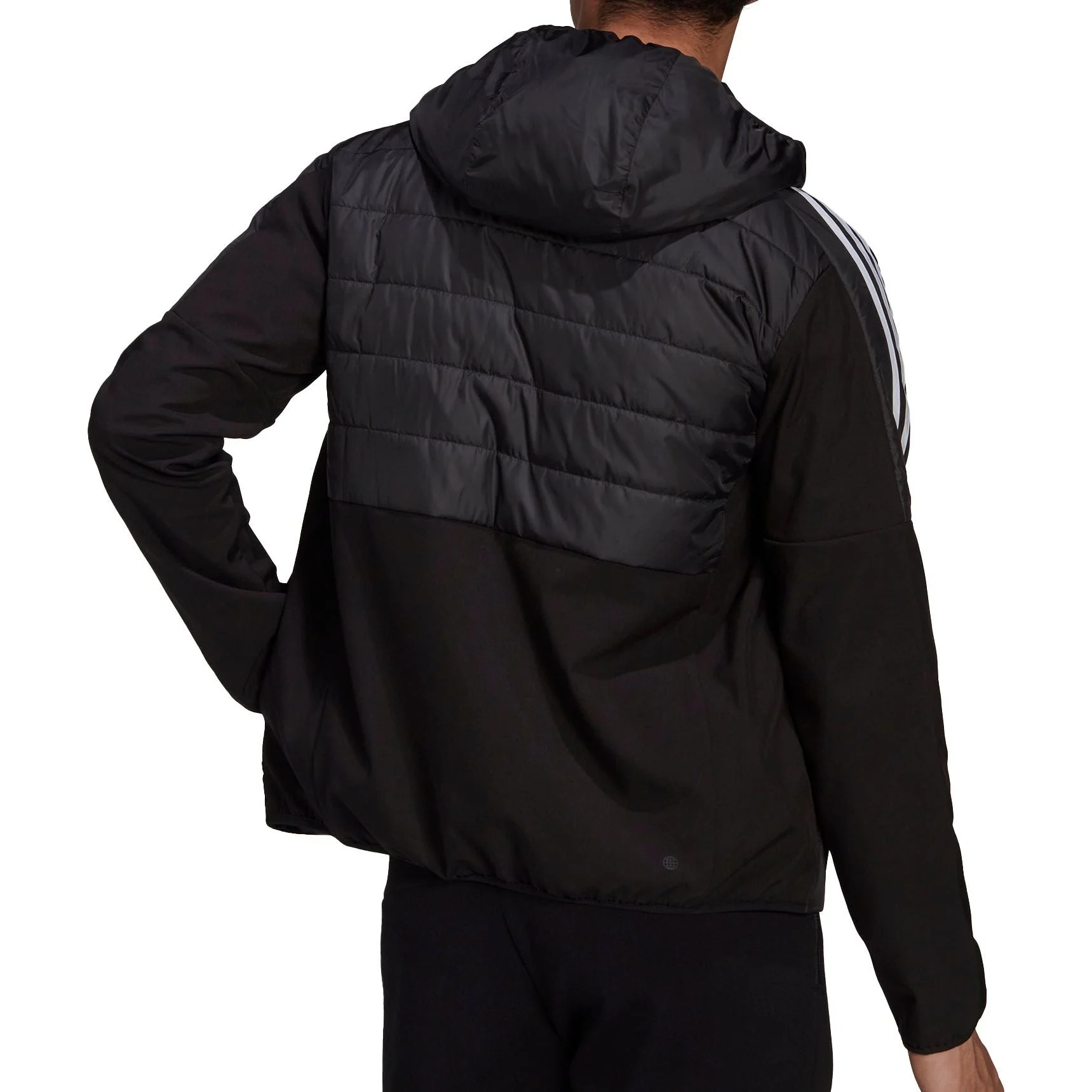 adidas Essentials Insulated Hooded Mens Hybrid Jacket - Black - Image 2