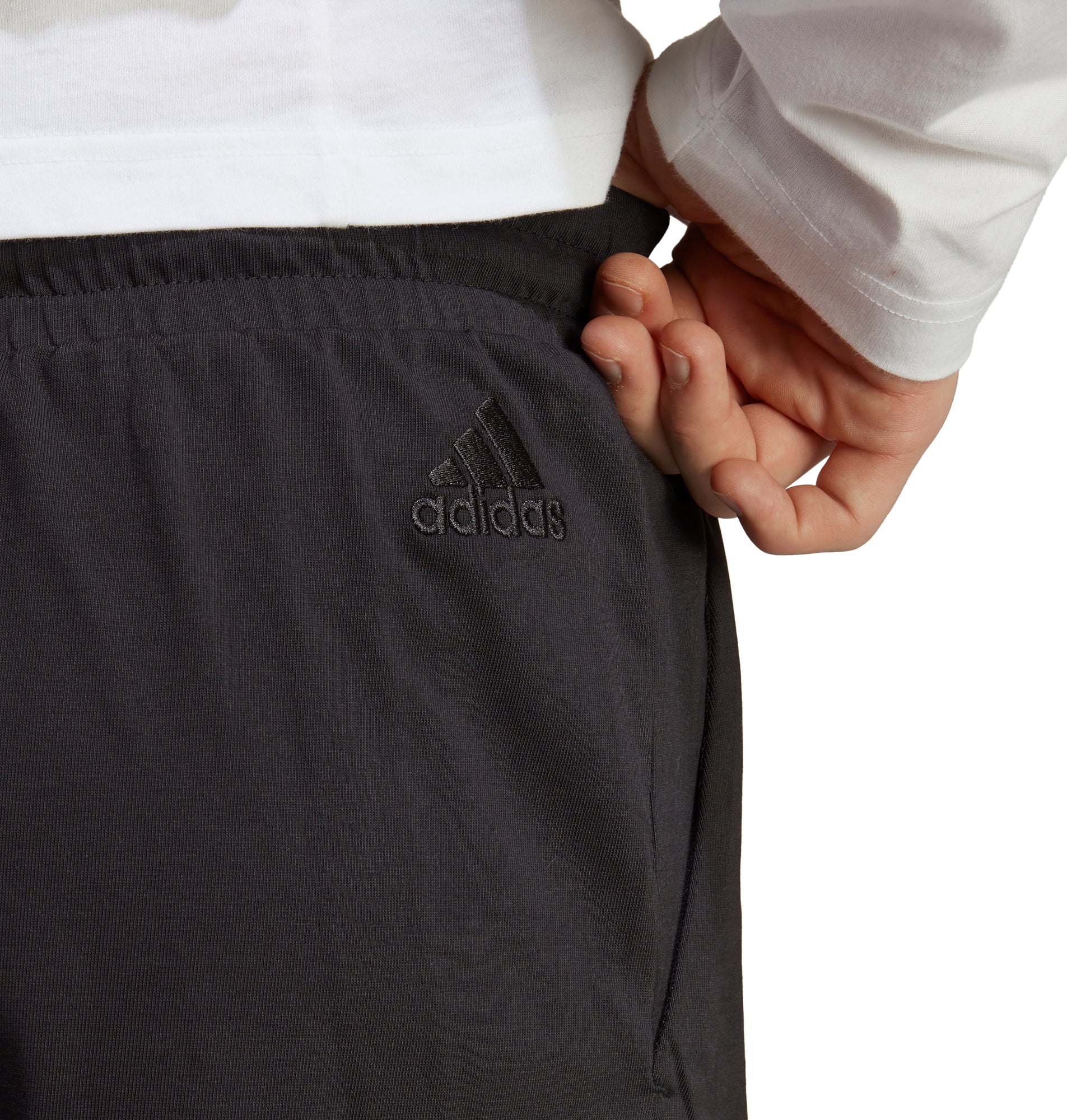 adidas Essentials Logo Mens Shorts - Black - Image 4