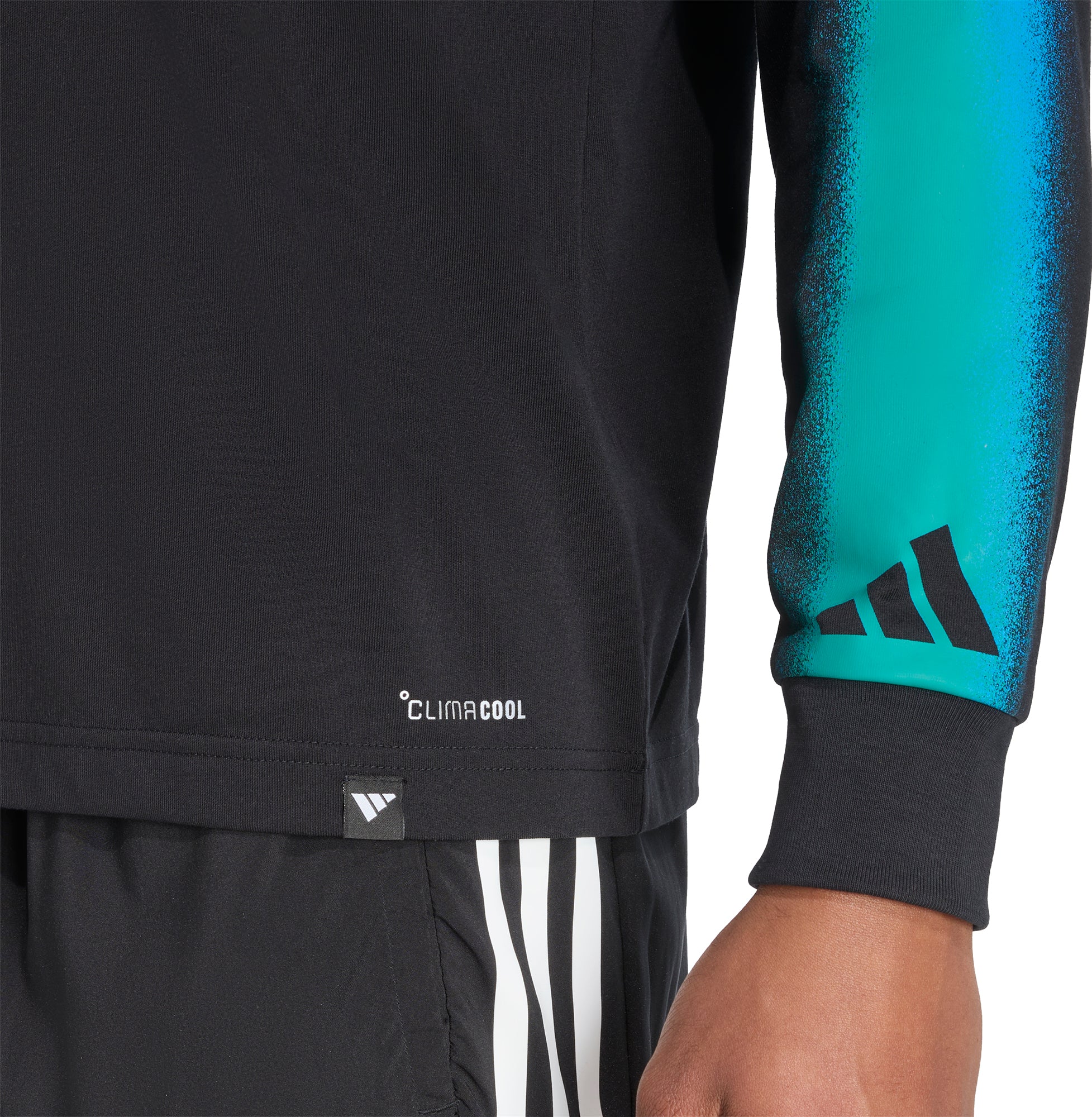 adidas Follow The Line Graphic Long Sleeve Mens Running Top - Black - Image 4