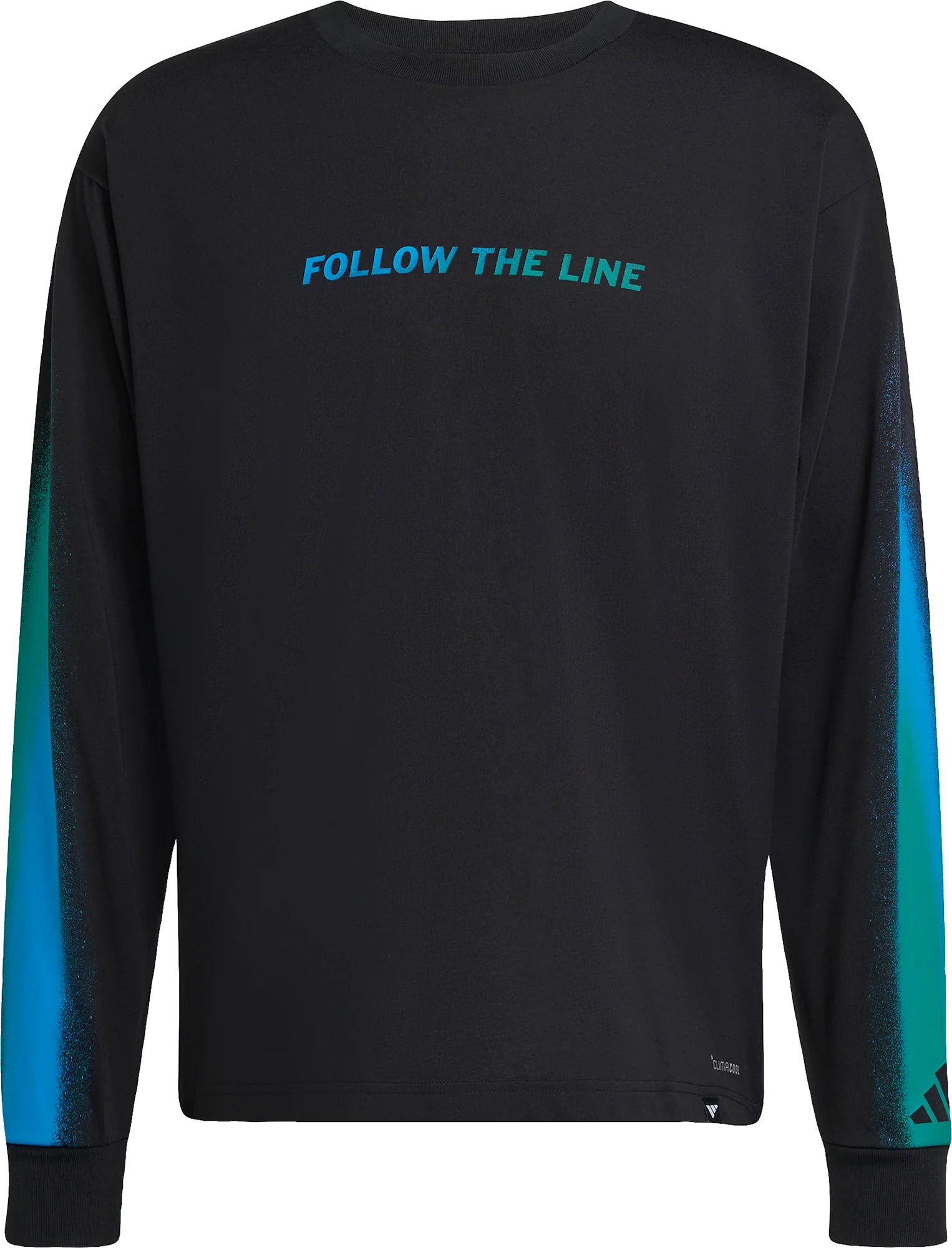 adidas Follow The Line Graphic Long Sleeve Mens Running Top - Black - Image 5