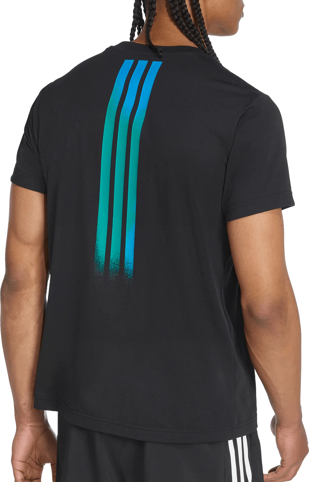 adidas Follow The Line Graphic Short Sleeve Mens Running Top - Black - Image 2