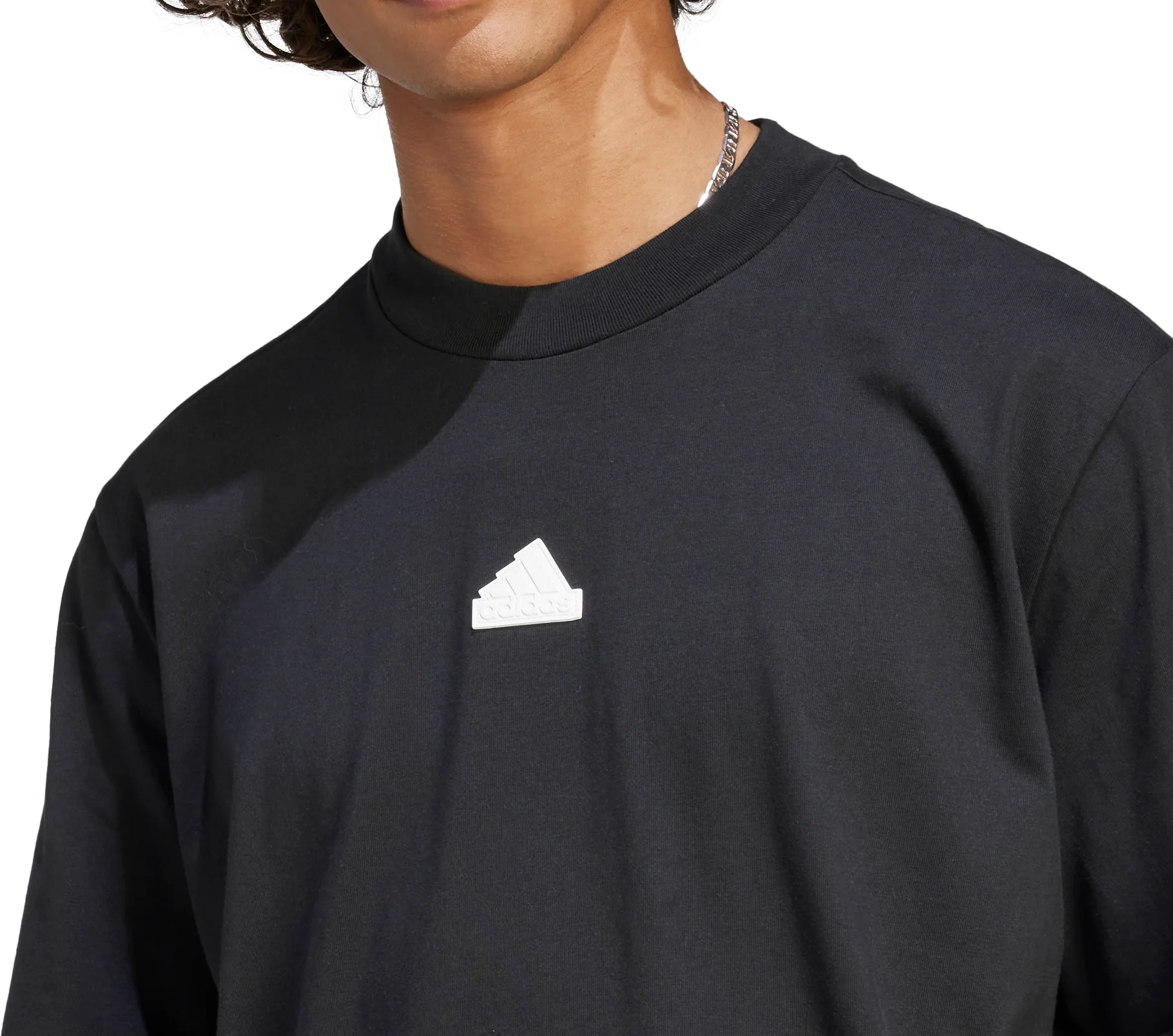 adidas Future Icons 3 Stripes Mens Short Sleeve Top - Black - Image 4