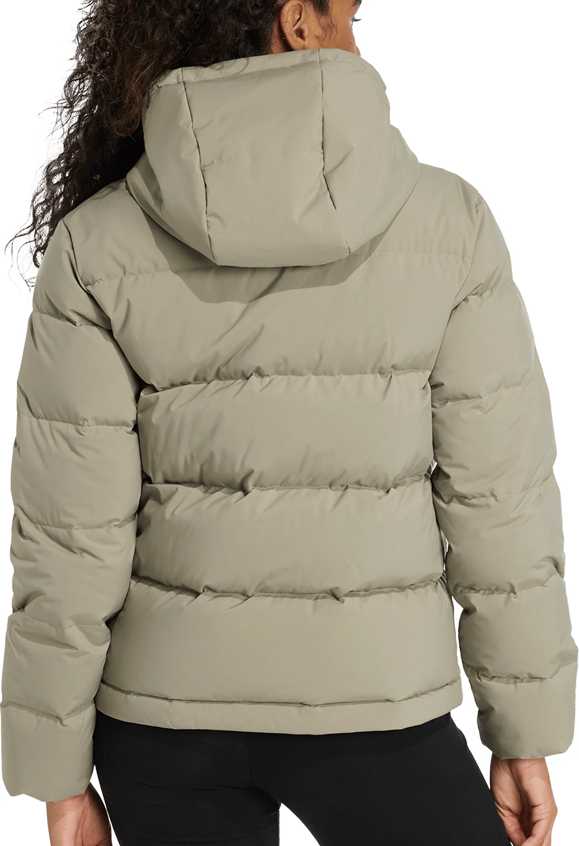 adidas Helionic ClimaWarm Hooded Womens Down Jacket - Green - Image 2
