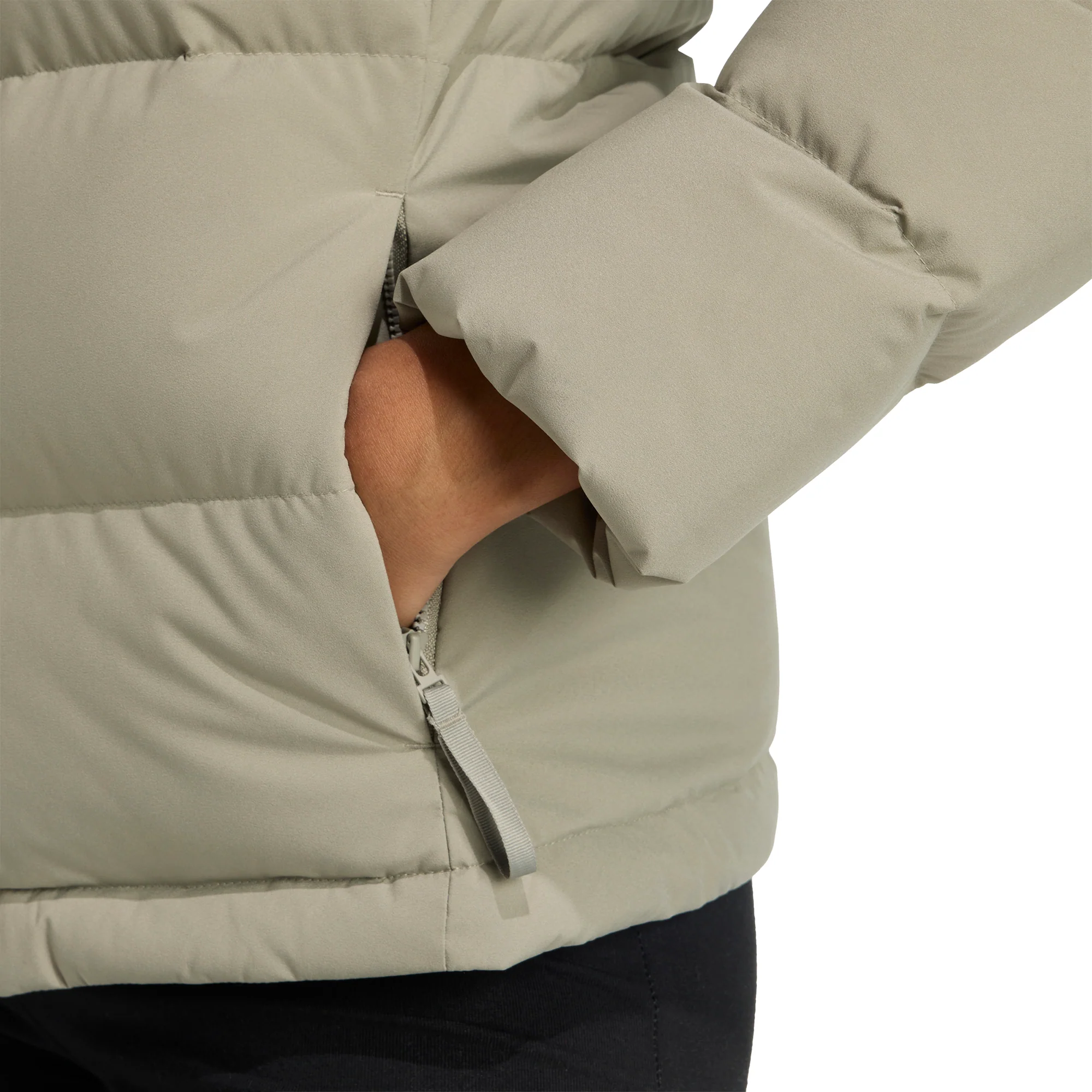 adidas Helionic ClimaWarm Hooded Womens Down Jacket - Green - Image 4