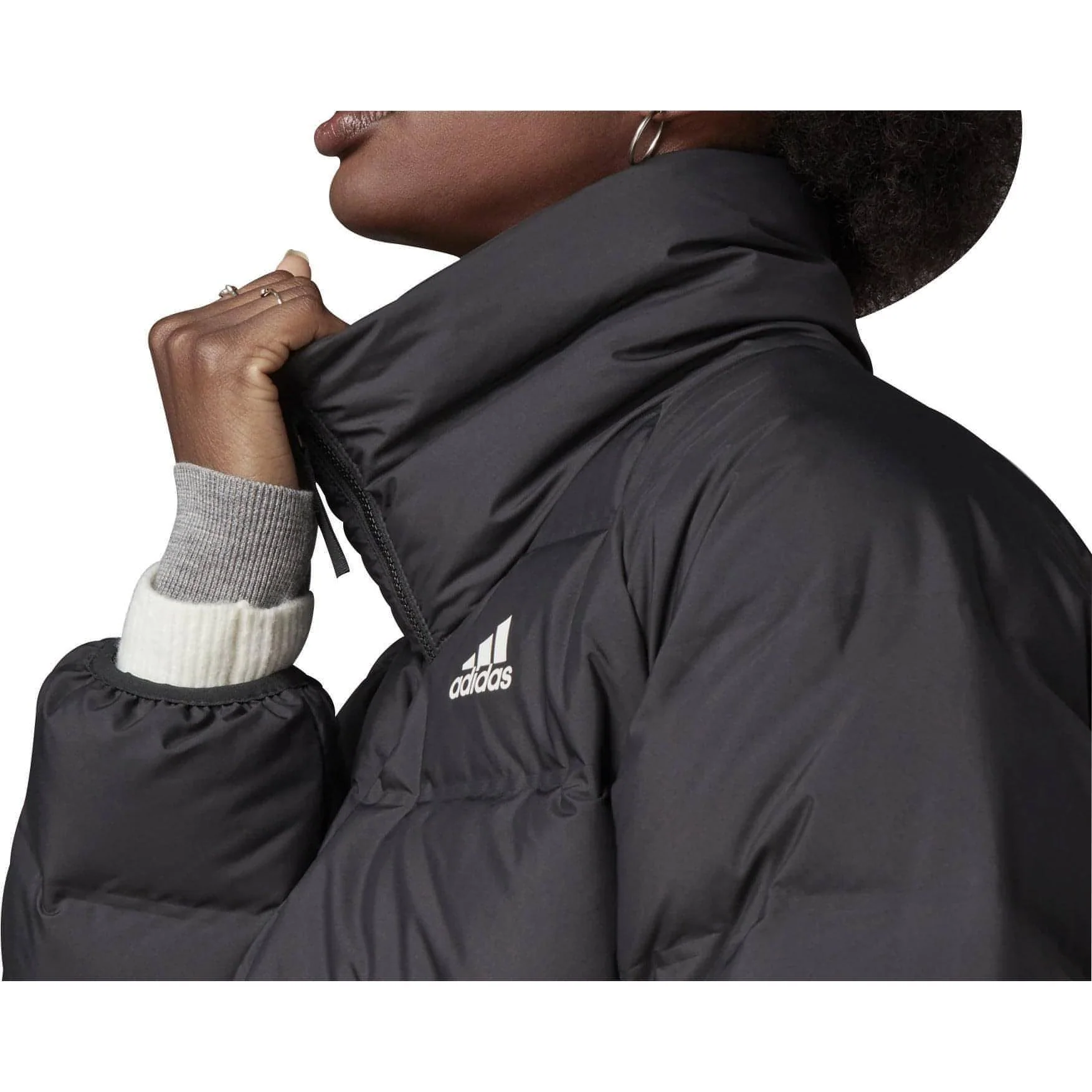 adidas Helionic Relaxed Fit Womens Down Jacket - Black - Image 4