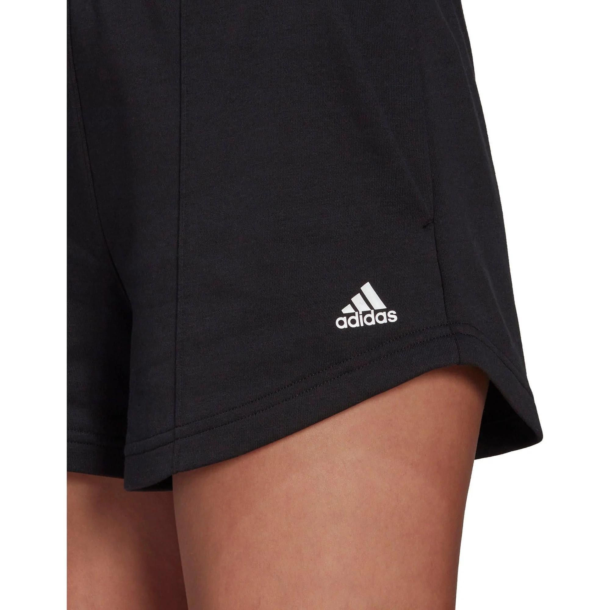 adidas Hyperglam French Terry Womens Training Shorts - Black - Image 5