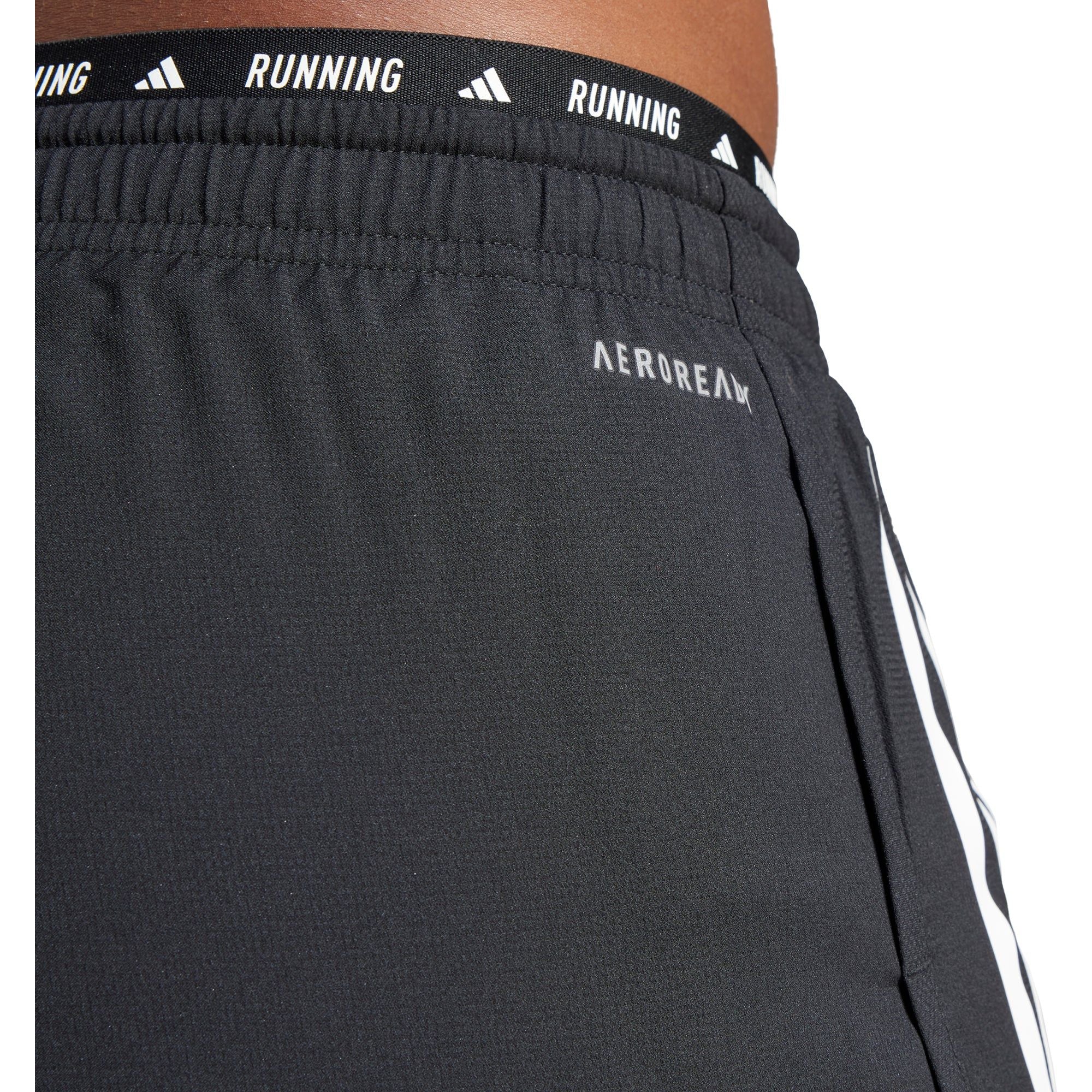 adidas Own The Run 3 Stripes 2 In 1 Womens Running Shorts - Black - Image 4
