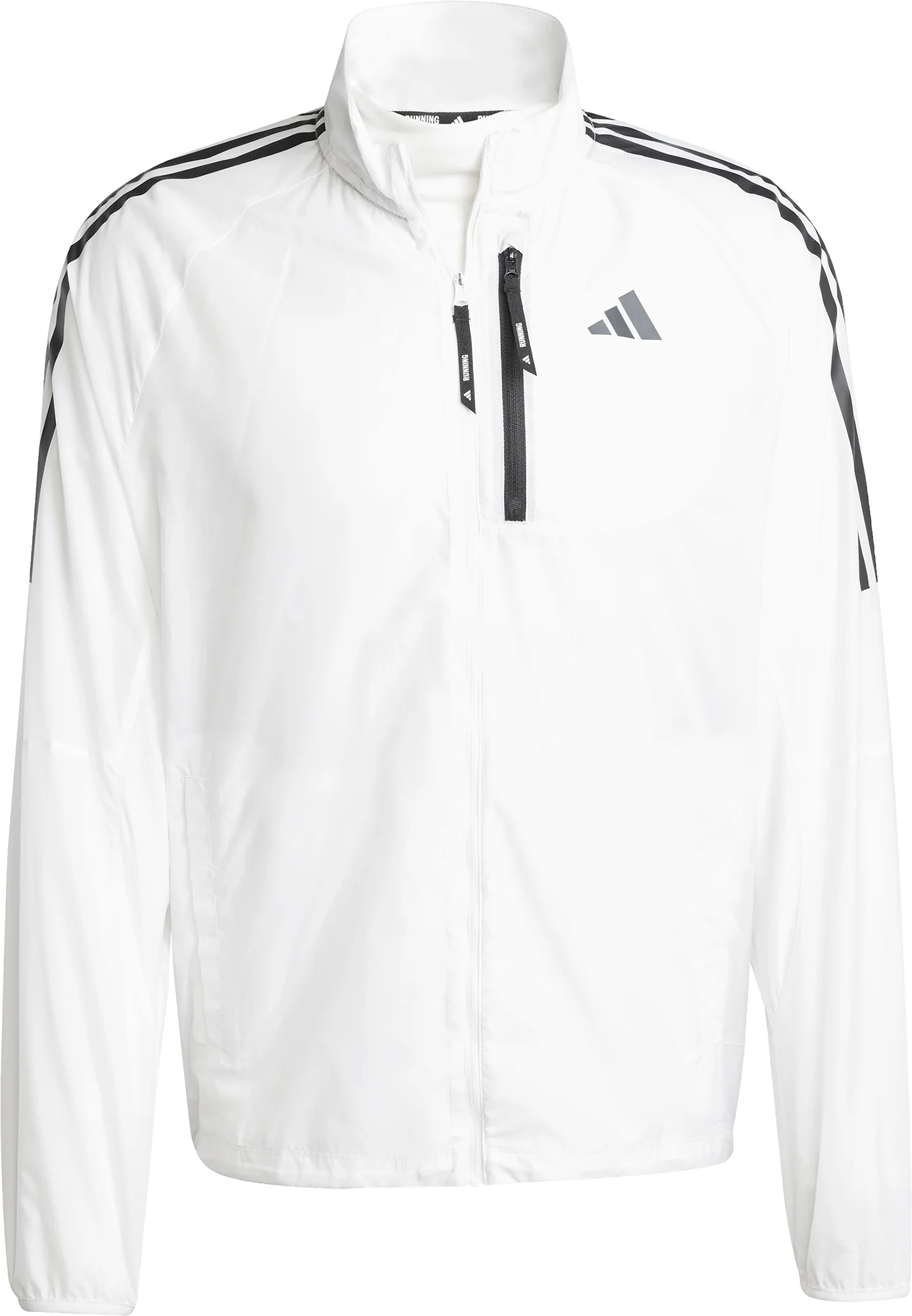 adidas Own The Run 3 Stripes Packable Mens Running Jacket - White - Image 5