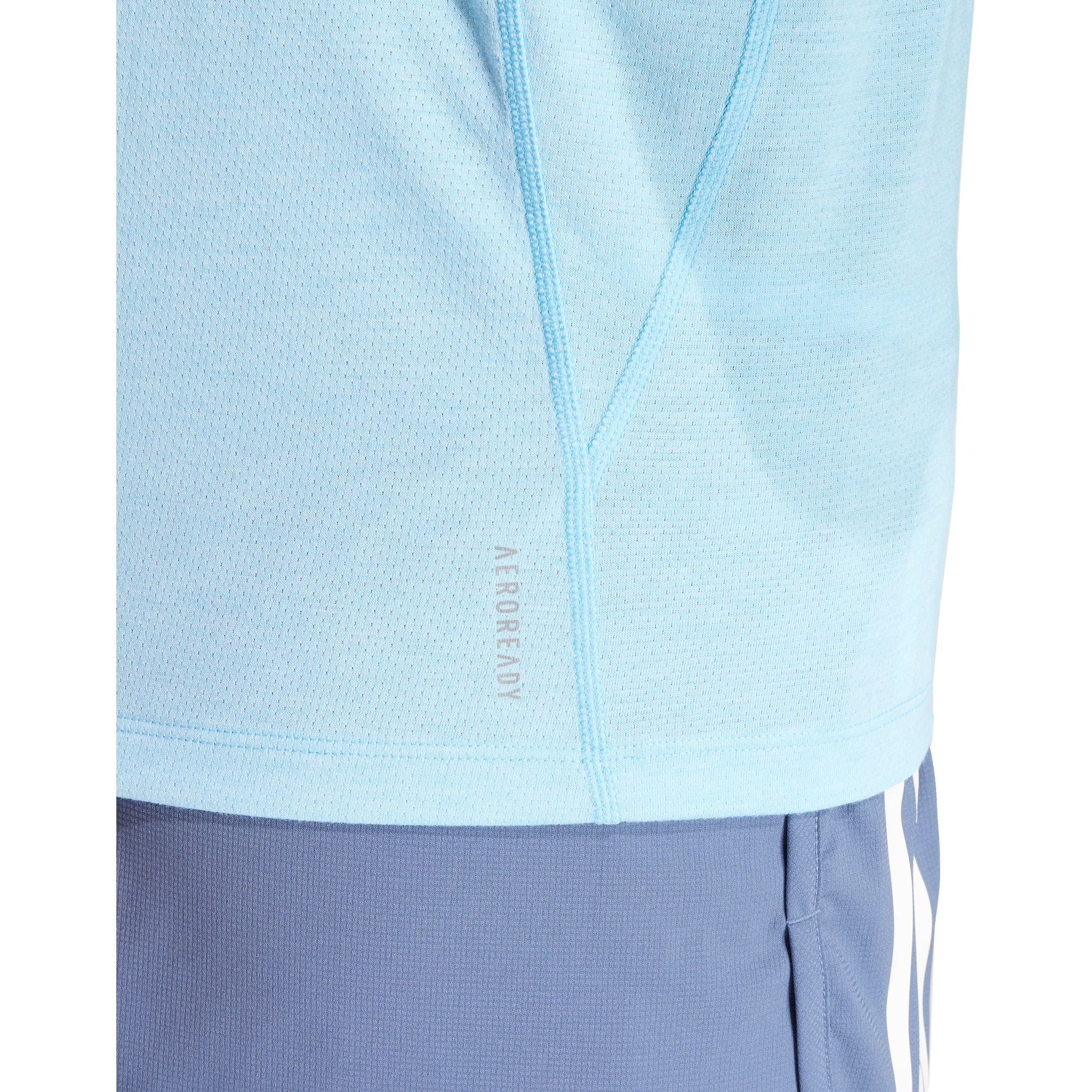 adidas Own The Run 3 Stripes Short Sleeve Womens Running Top - Blue - Image 3