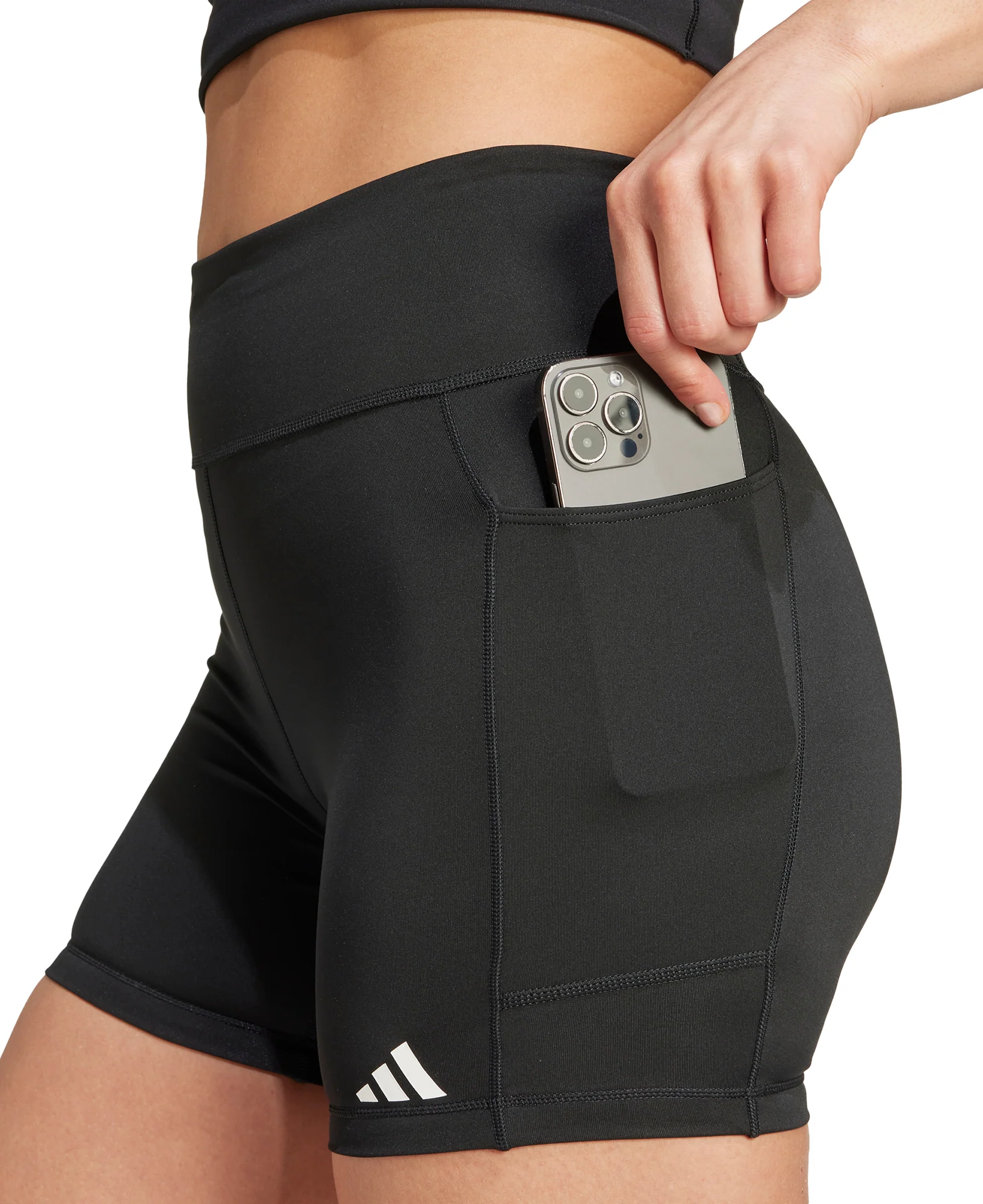adidas Own The Run 5 Inch Womens Short Running Tights - Black - Image 3