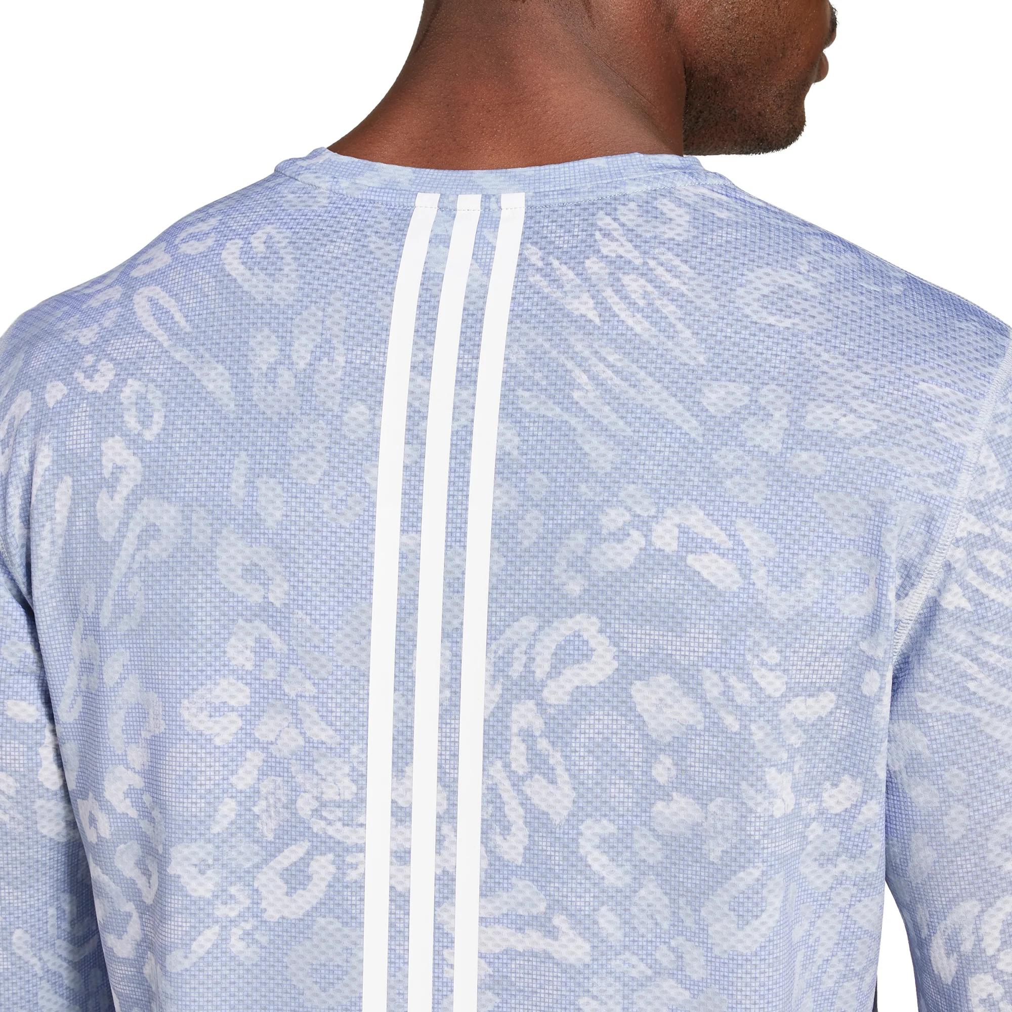 adidas Own The Run ClimaCool 3 Stripes Long Sleeve Mens Running Top - Grey - Image 4