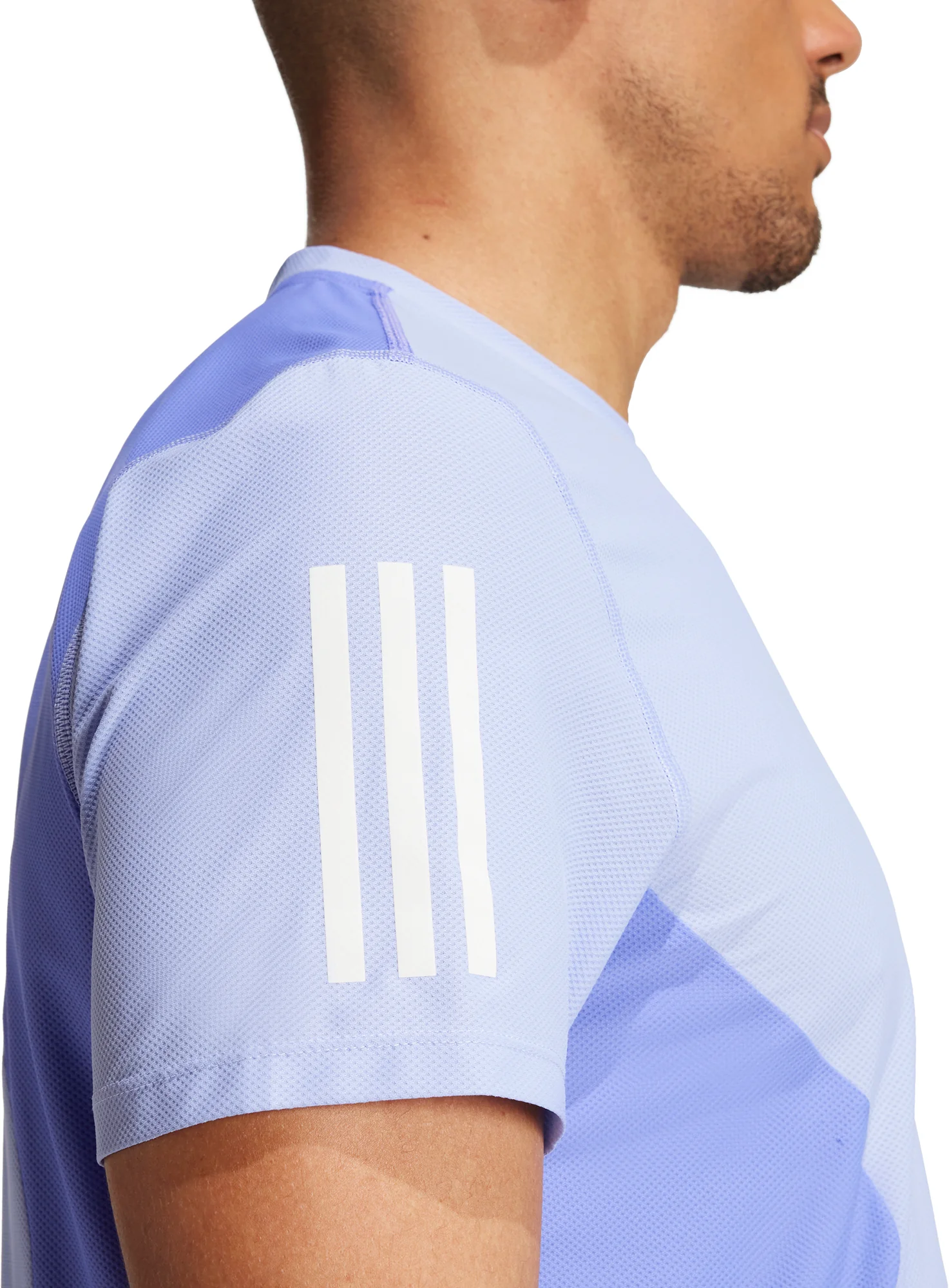 adidas Own The Run Colourblock Short Sleeve Mens Running Top - Blue - Image 4