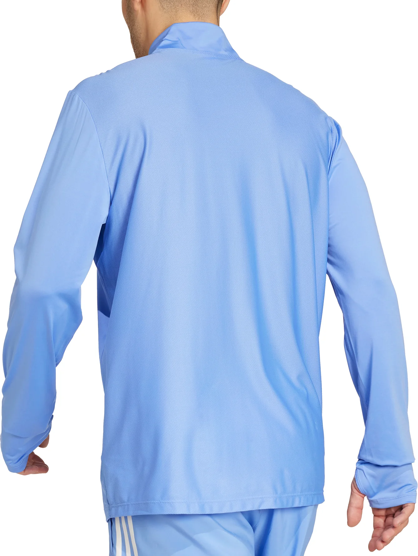 adidas Own The Run Half Zip Long Sleeve Mens Running Top - Blue - Image 2