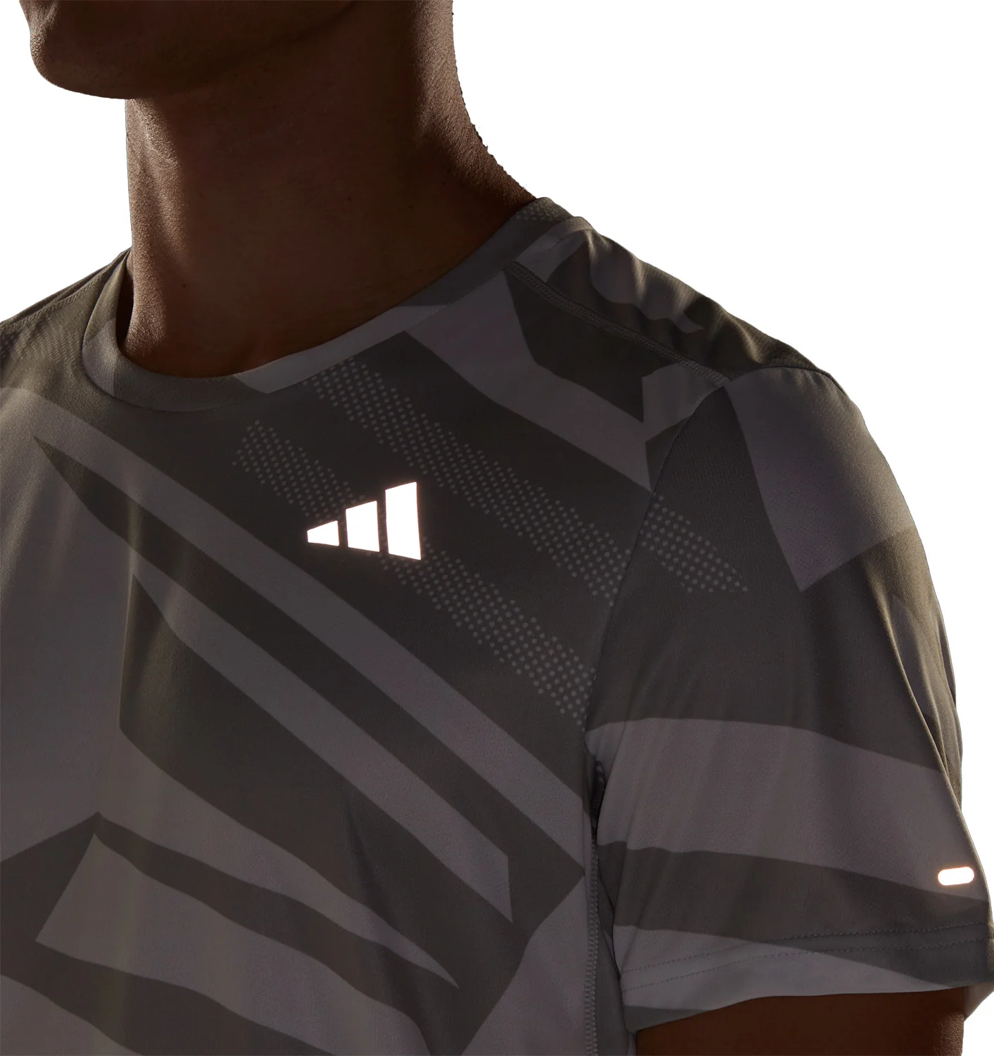 adidas Own The Run Short Sleeve Mens Running Top - Grey - Image 4