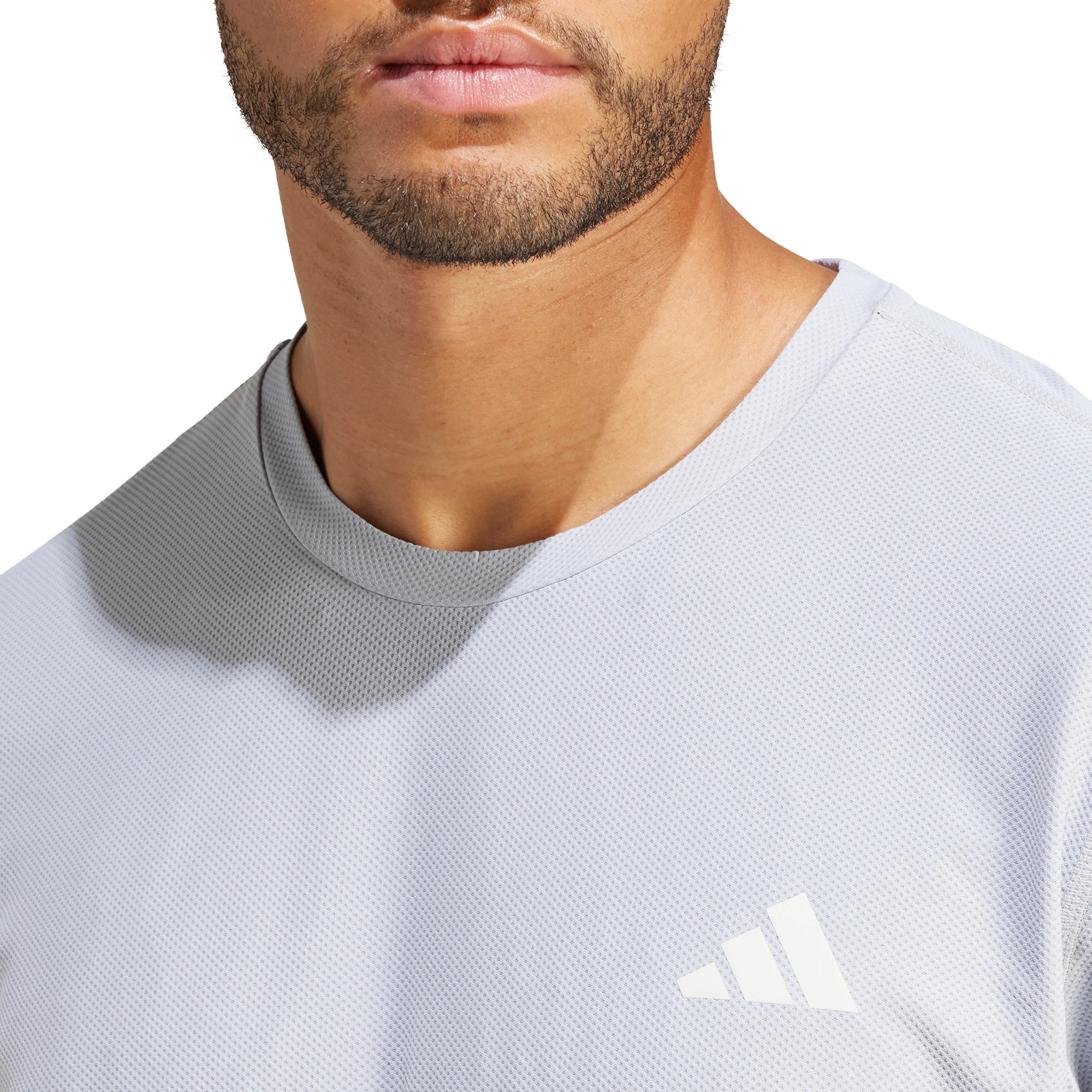 adidas Own The Run Short Sleeve Mens Running Top - Grey - Image 3