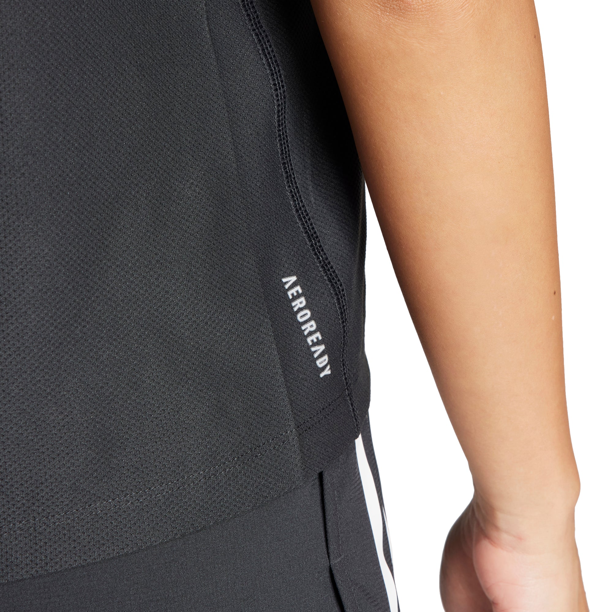 adidas Own The Run Short Sleeve Womens Running Top - Black - Image 3