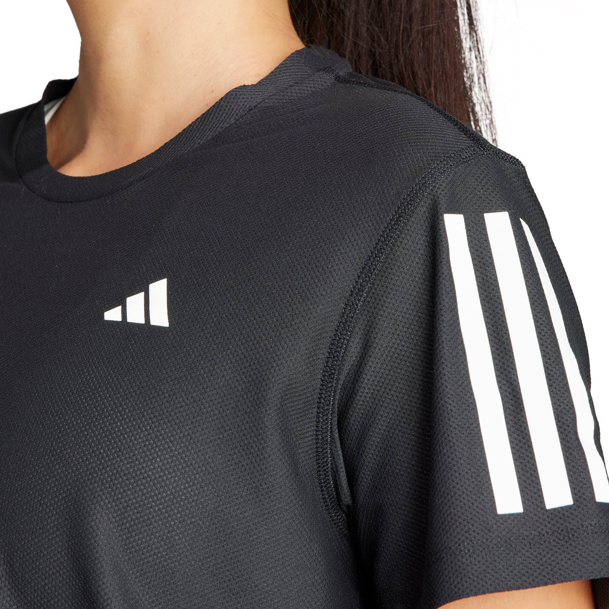 adidas Own The Run Short Sleeve Womens Running Top - Black - Image 4