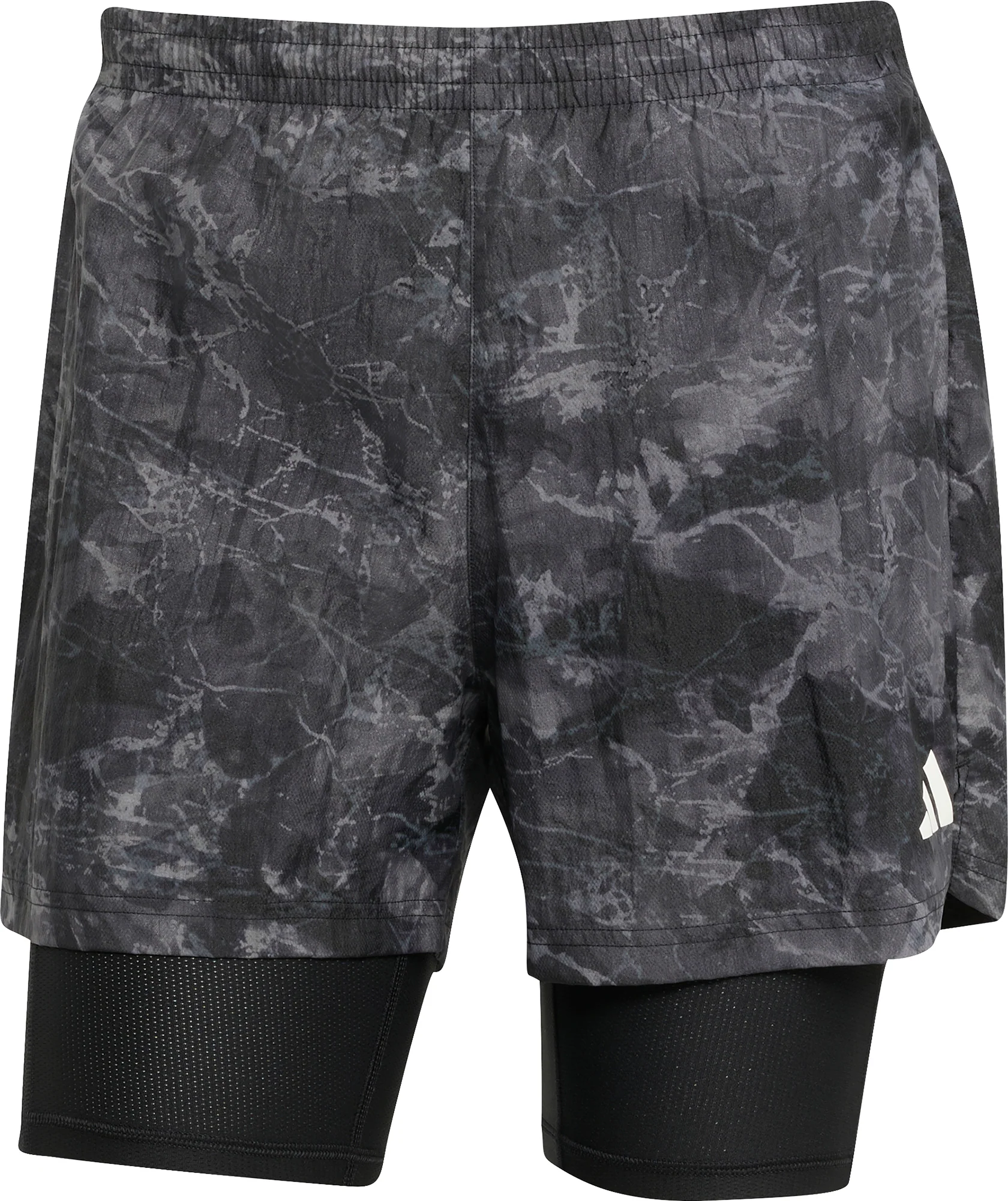 adidas Own The Run Spray Dye 2 In 1 Mens Running Shorts - Grey - Image 5